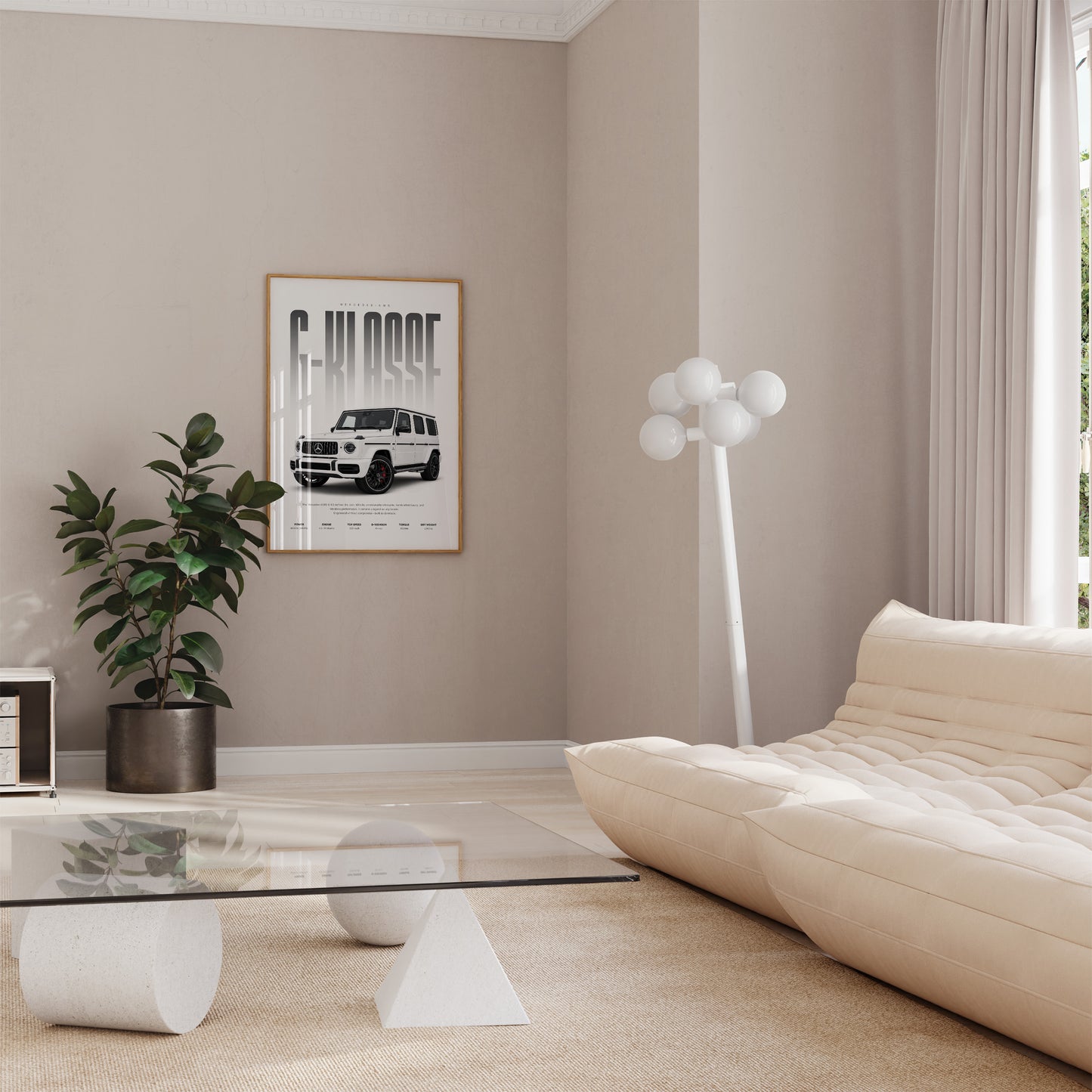 Geländewagen Poster Weiß · Geschenkidee · Luxus SUV Wandbild · Deko Print ohne Rahmen