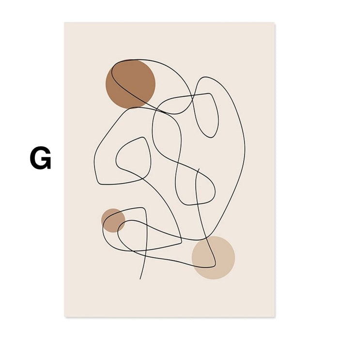 JUSTGOODMOOD Poster – Abstrakte Formen auf Baumwollleinwand