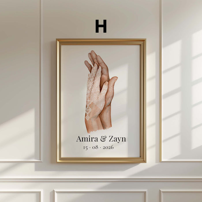 Henna Hochzeit Poster – Premium Baumwoll-Canvas