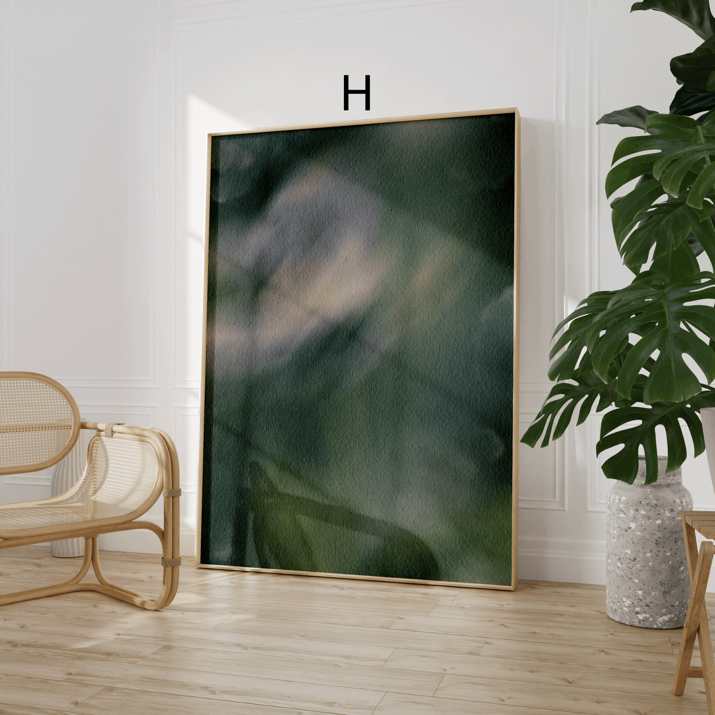 Abstrakte Grüne Aquarell Poster · Geschenkidee · Organische Formen Minimalistische Wandkunst · Dekoprint ohne Rahmen