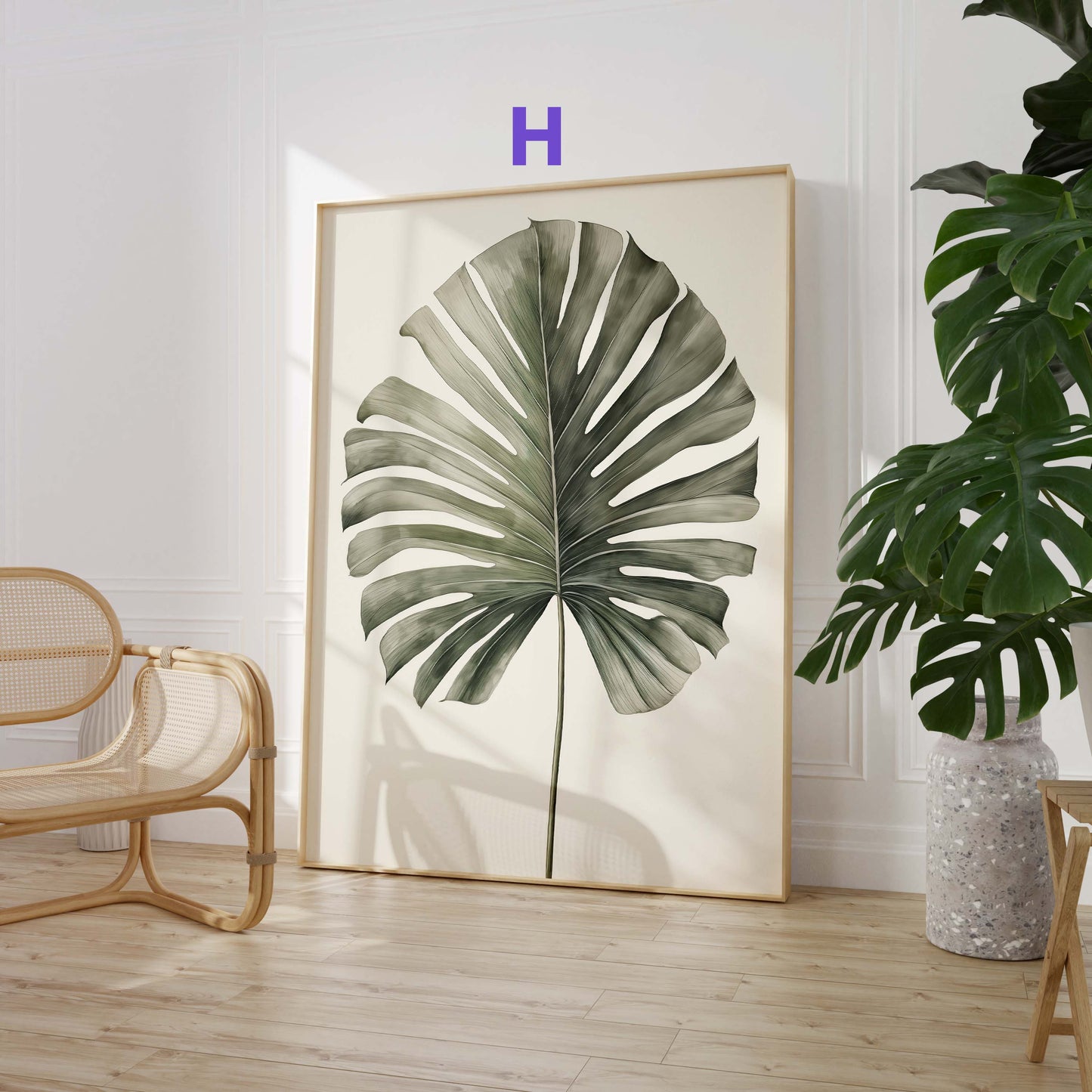 Botanik Poster · Geschenkidee · Monstera Kakteen und Tropische Pflanzen · Dekoprint ohne Rahmen
