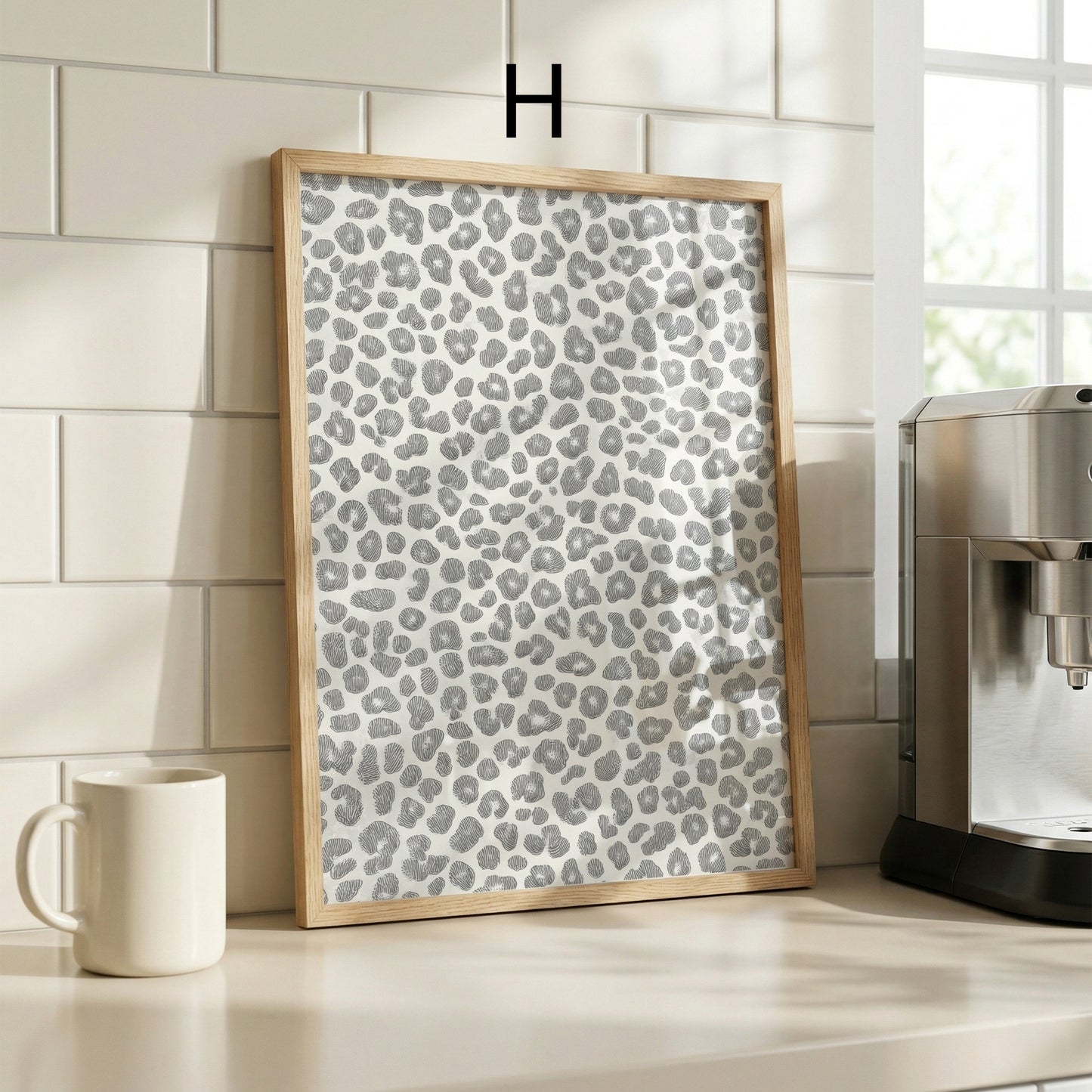 Leopardenmuster Poster · Geschenkidee · Beige Braun Grau Schwarz Weiß · Dekoprint ohne Rahmen