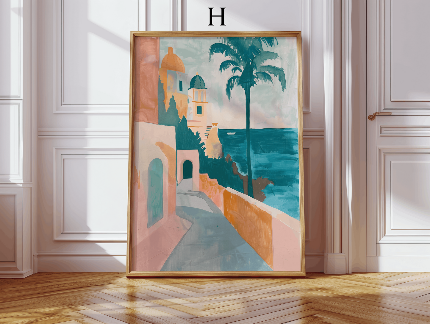 Abstrakte Portrait Poster · Geschenkidee · Mediterrane Landschaft · Dekoprint ohne Rahmen