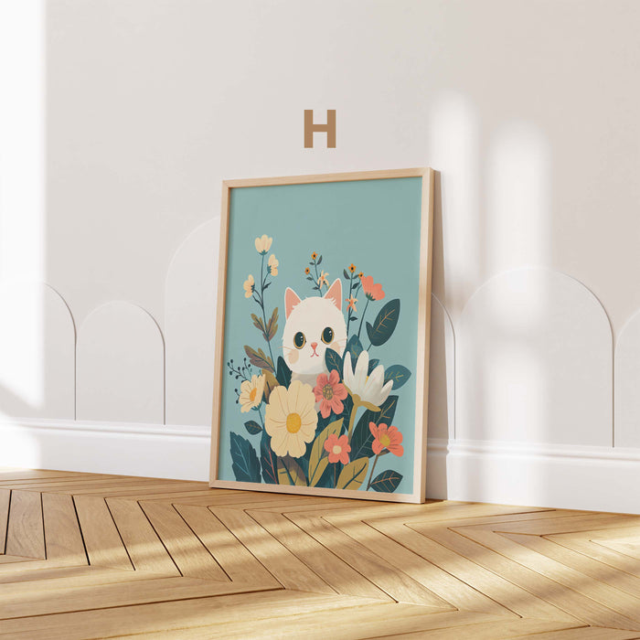 Märchen Mädchen Poster mit Katzen und Sternennacht