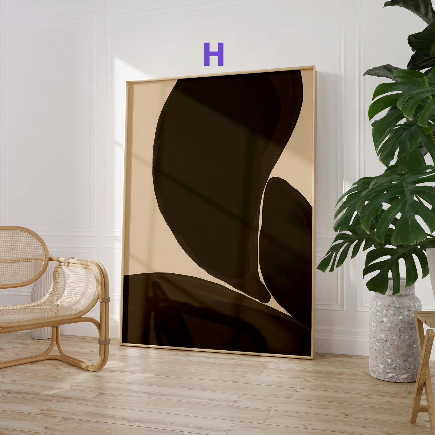 Abstrakte Frauen Kunst Poster · Geschenkidee · Moderne feminine Formen, Blumen und Tauben · Dekoprint ohne Rahmen