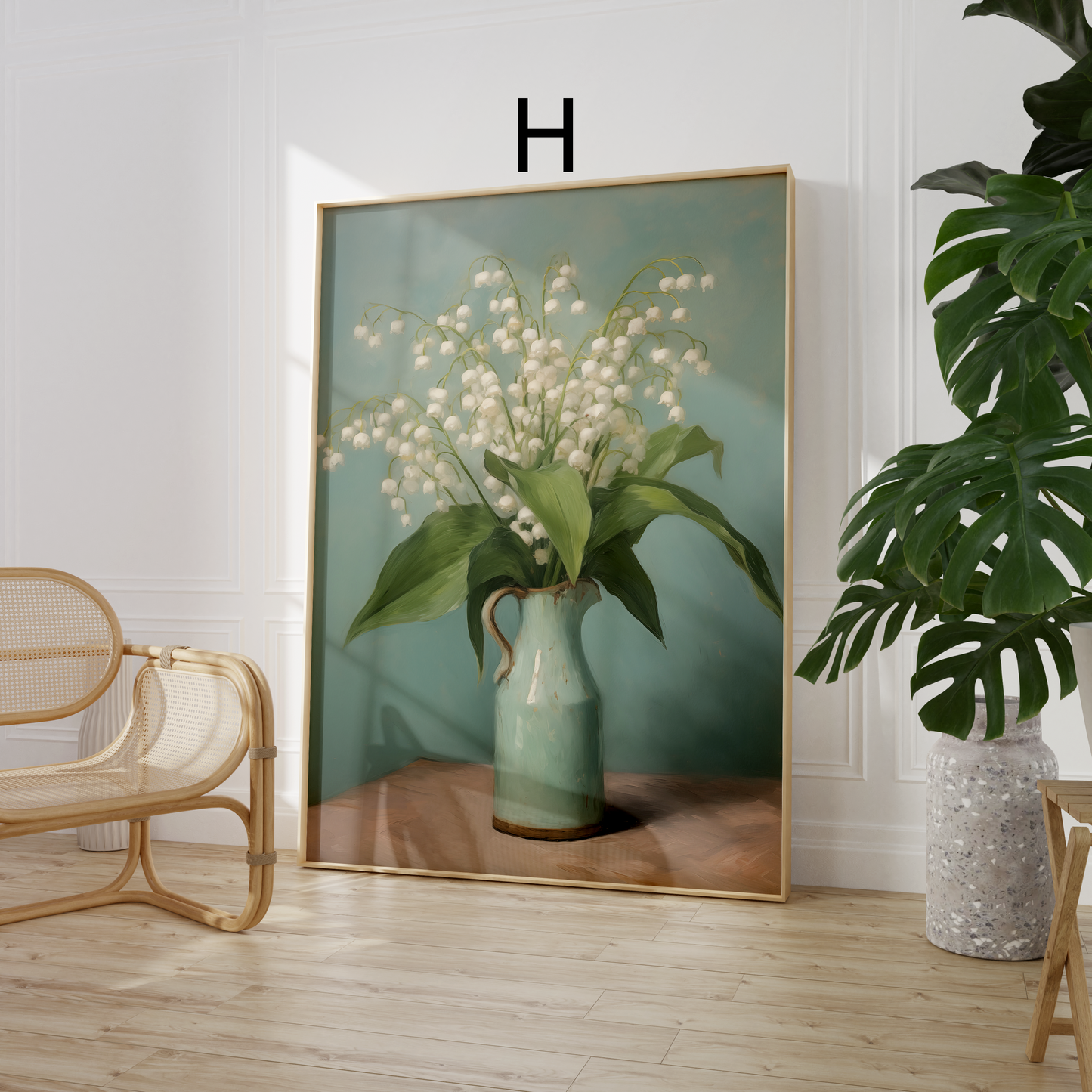 Moderne Kunst Poster · Geschenkidee · Elegante Frau mit Blumenkleid und Farbenfrohe Blumenkunst · Dekoprint ohne Rahmen