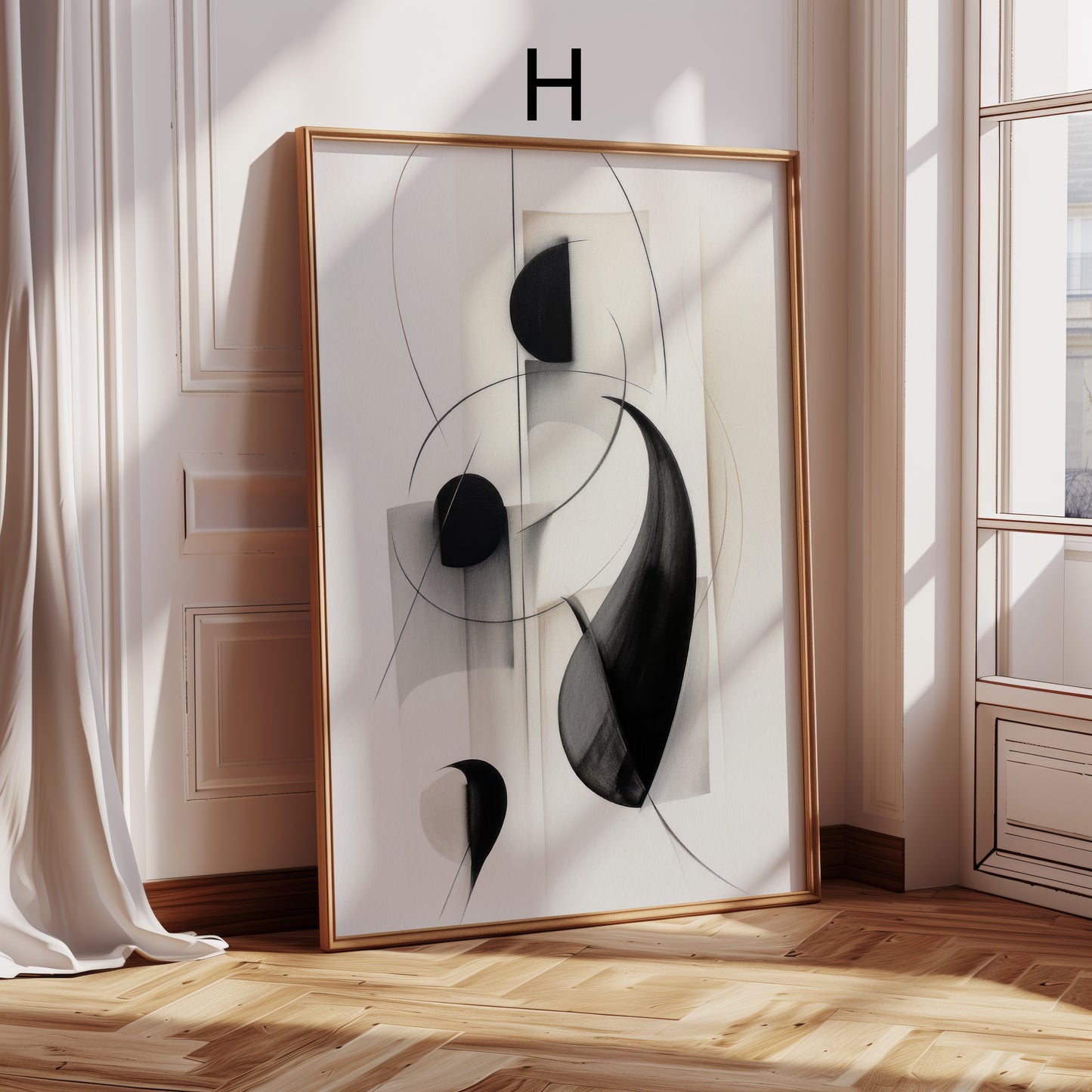 Abstrakte Poster · Geschenkidee · Beige Minimalistische Formen Organische Linien Zeitgenössische Wandkunst · Dekoprint ohne Rahmen