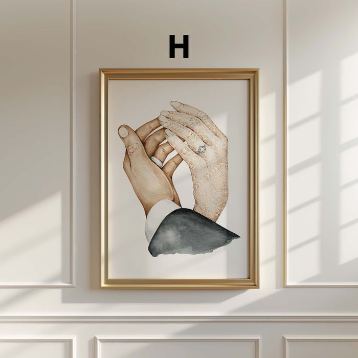 JUSTGOODMOOD Hände Paar Poster – Premium Cotton Print