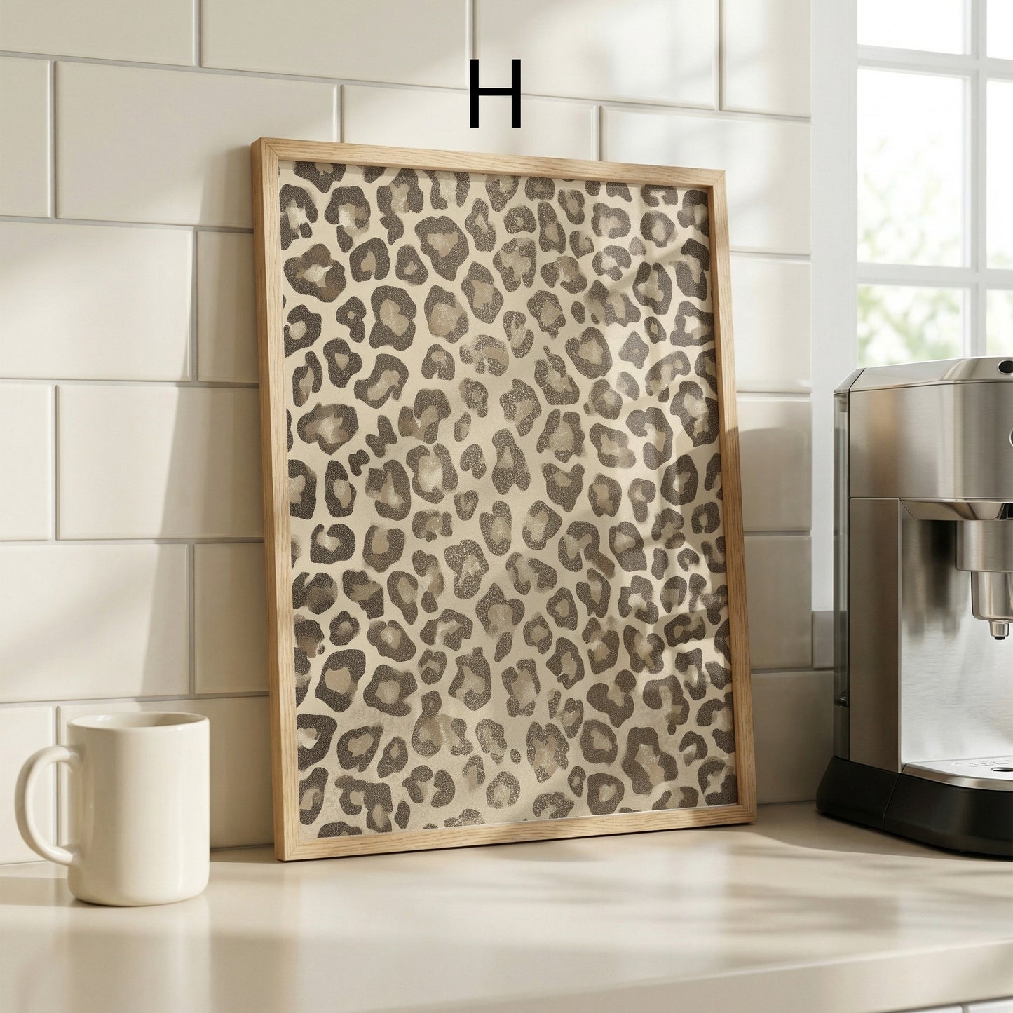 Tiermuster Poster · Geschenkidee · Monochrome und Braune Tierfell Muster Leopard Flecken und Tiger Texturen · Dekoprint ohne Rahmen