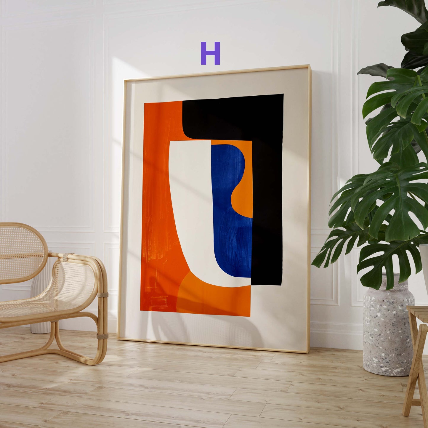 Abstrakte Blumen Poster · Geschenkidee · Moderne Vase, Stillleben und Geometrische Kunst · Dekoprint ohne Rahmen