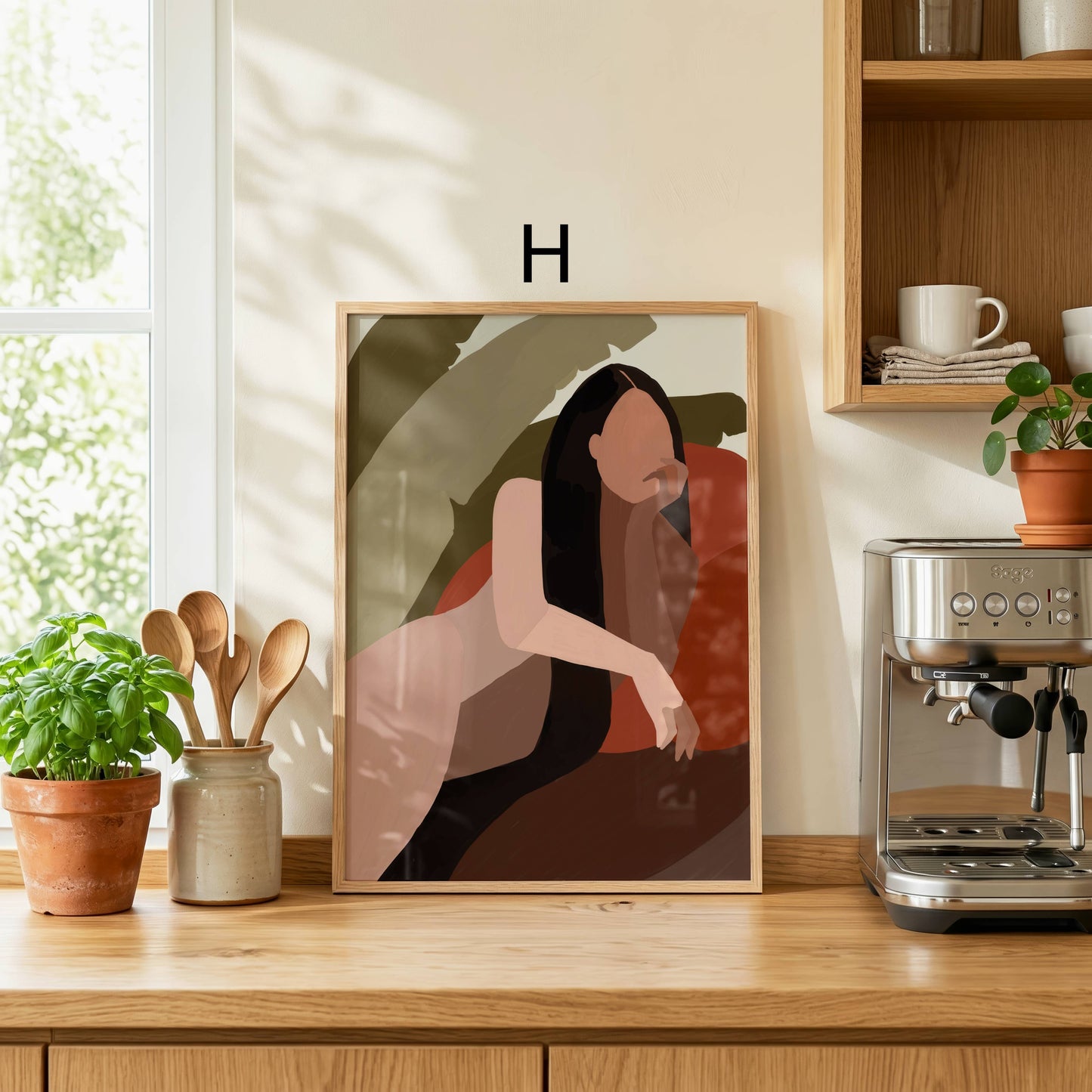 Moderne Kunst Poster · Geschenkidee · Abstrakte Formen Line Art Frauenporträt und Minimalistische Wandkunst · Dekoprint ohne Rahmen