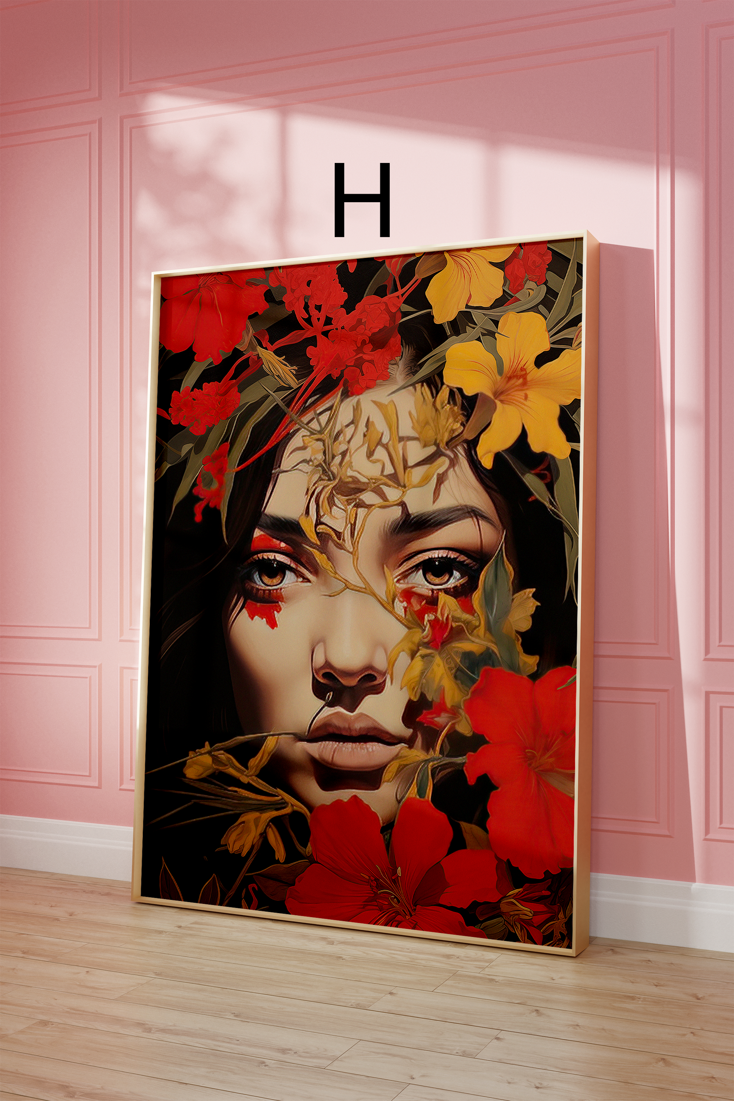 Moderne Kunst Poster · Geschenkidee · Elegante Blumenvase und Florale Wandkunst · Dekoprint ohne Rahmen