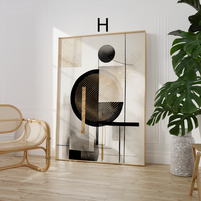 Geometrische Poster in Schwarz und Gold