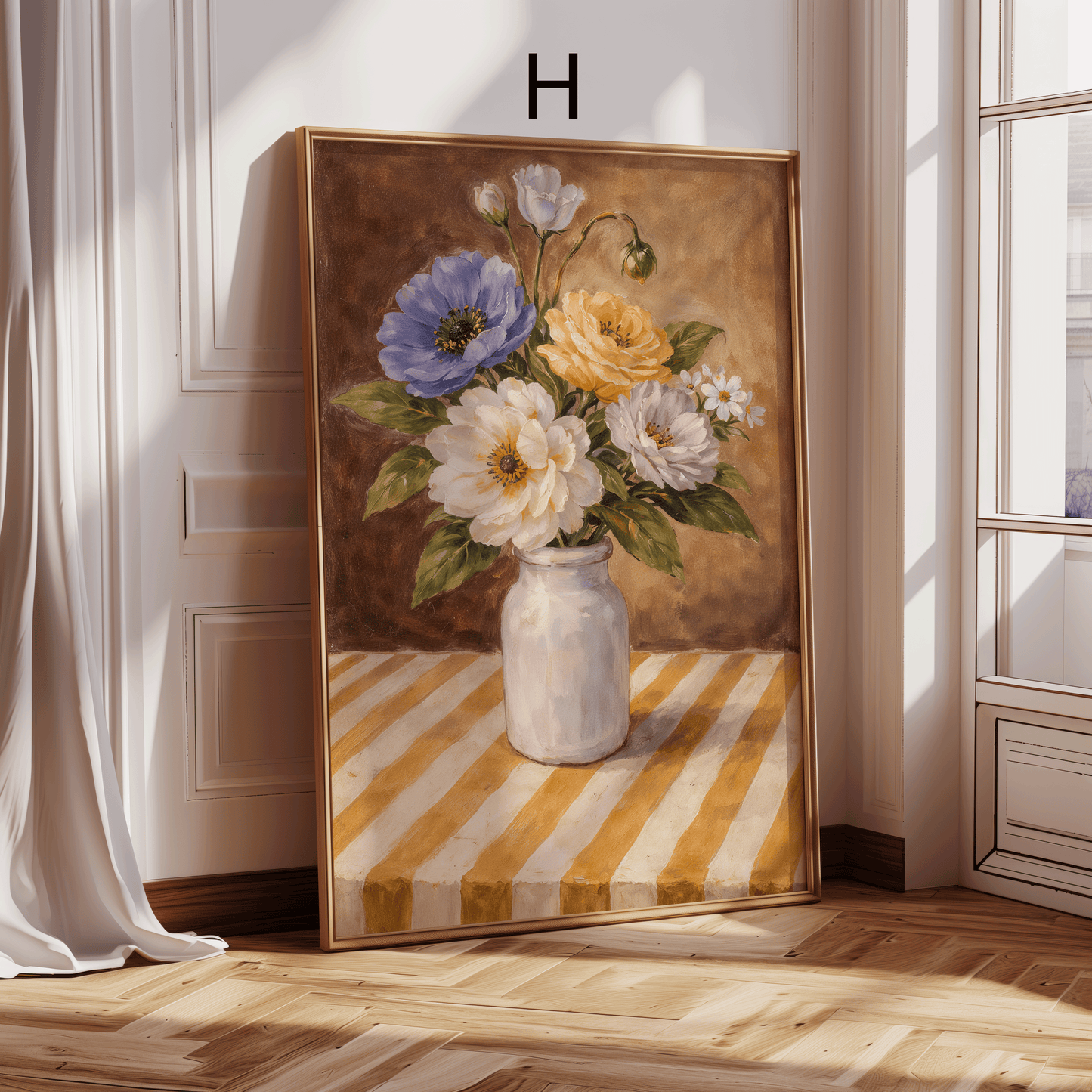 Frankreich Vintage Poster · Geschenkidee · Paris Blumen Café Illustration · Dekoprint ohne Rahmen