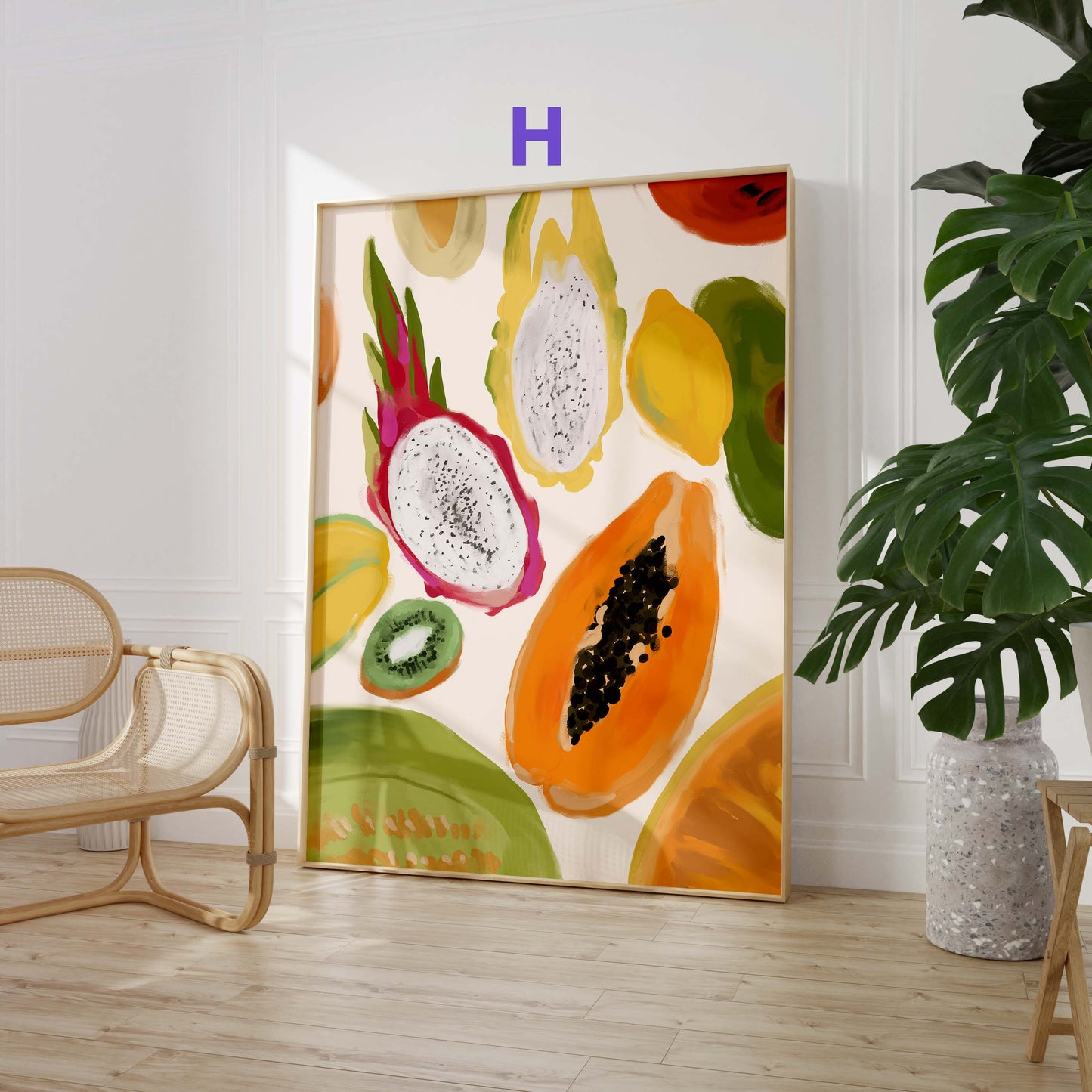 Bunte Blumen Poster · Geschenkidee · Abstrakte florale Formen und farbenfrohe Kunst · Dekoprint ohne Rahmen