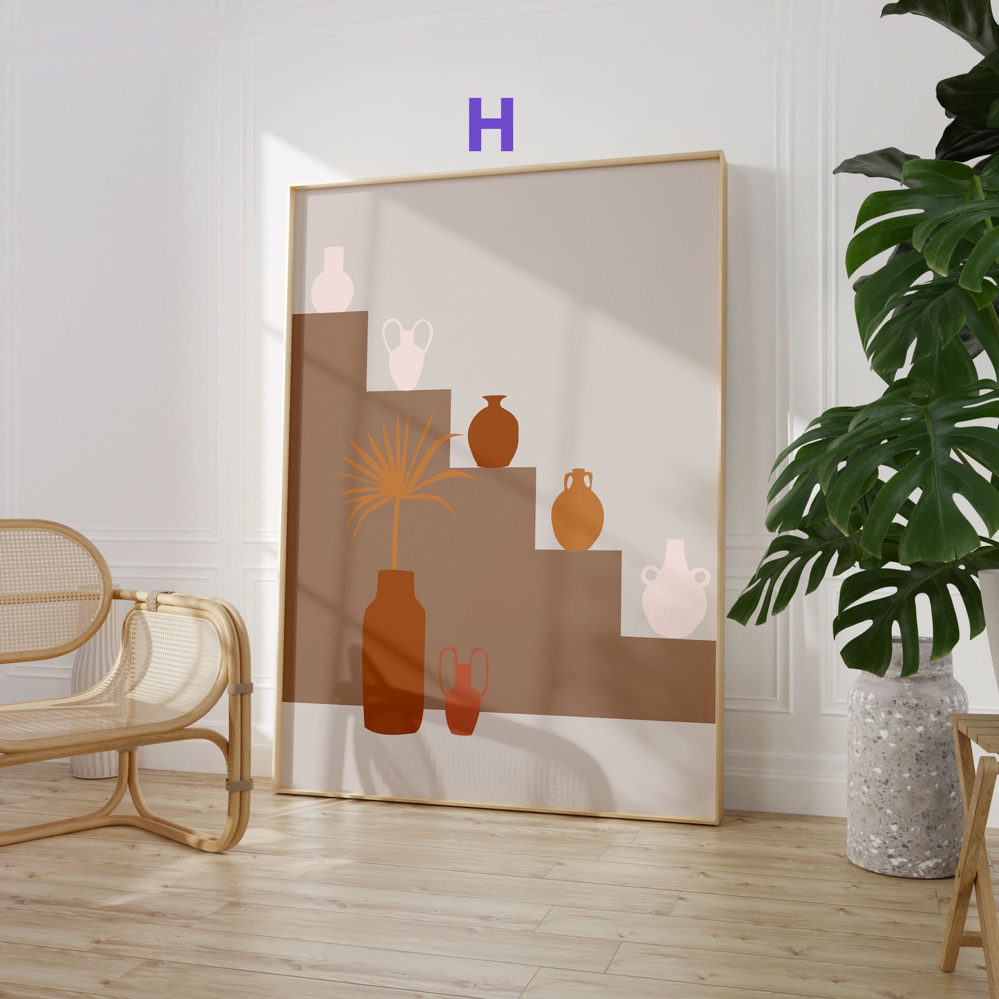 Abstrakte Frauen Poster · Geschenkidee · Boho Frauen Terrakotta Wüstenmotive · Dekoprint ohne Rahmen
