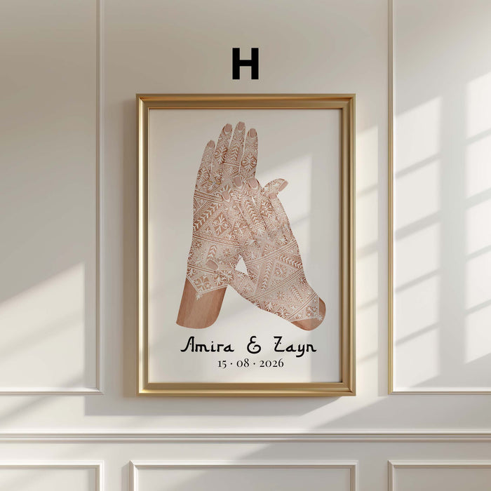 Hände Paar Hochzeit Poster – Premium Baumwoll-Canvas