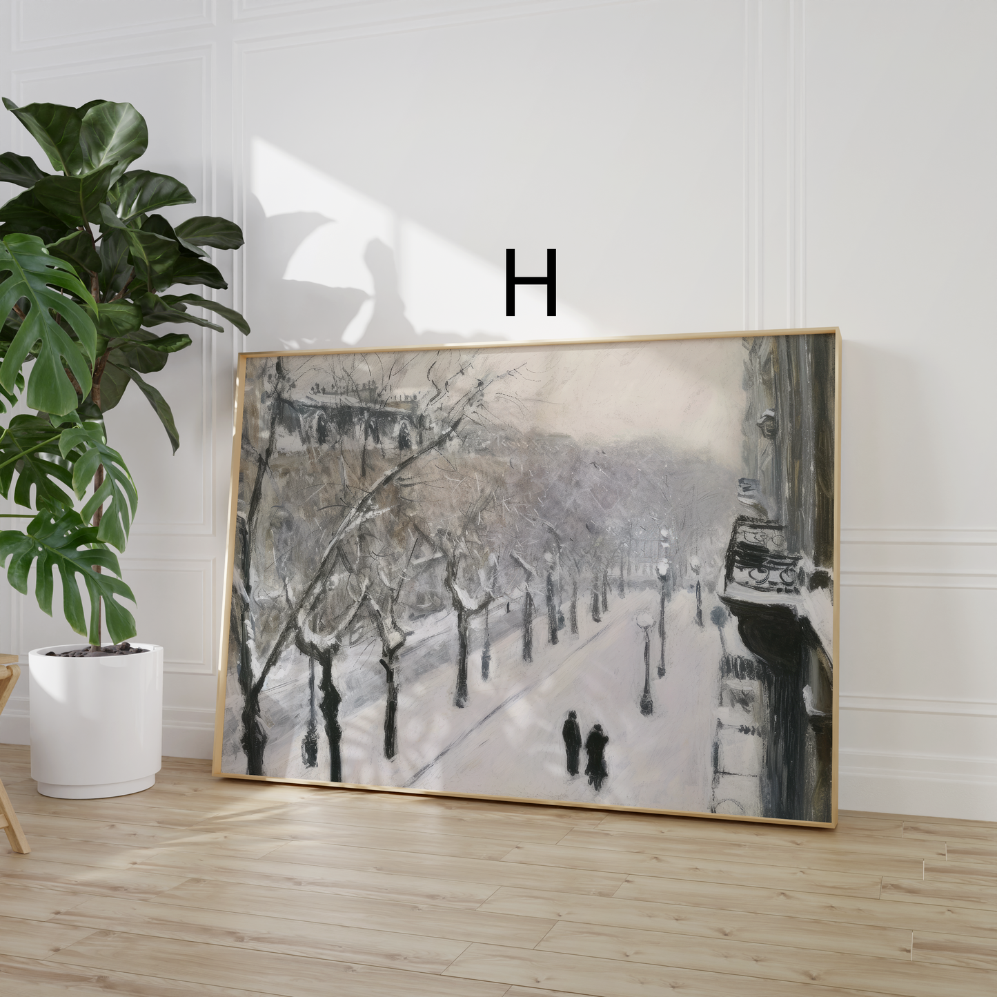 Moderne Natur Poster · Geschenkidee · Pilze Vögel Äpfel Winterlandschaft · Dekoprint ohne Rahmen