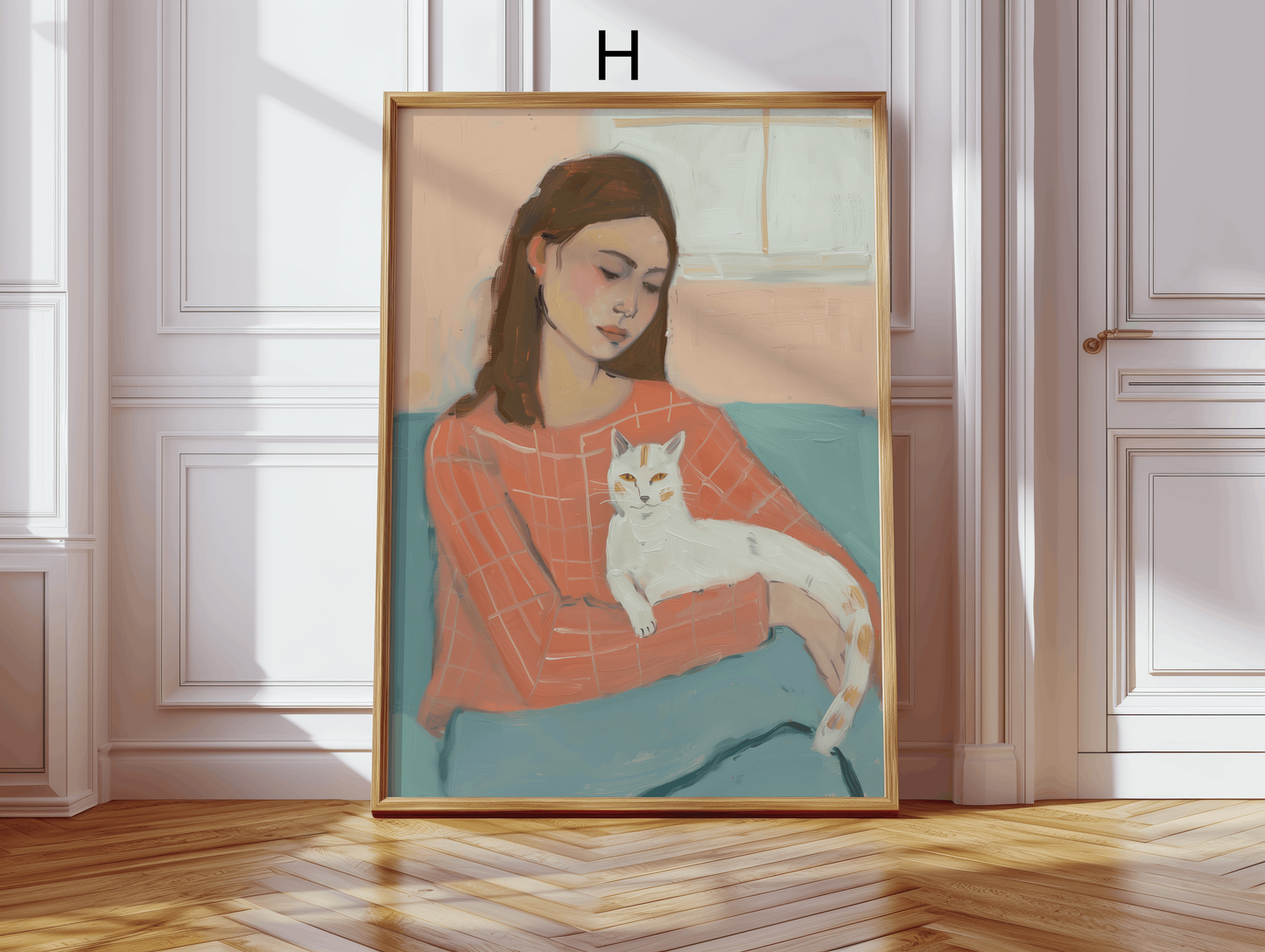 Moderne Kunst Poster · Geschenkidee · Abstrakte Porträts, Frau mit Katze, Stillleben & Boho Wandbilder · Dekoprint ohne Rahmen