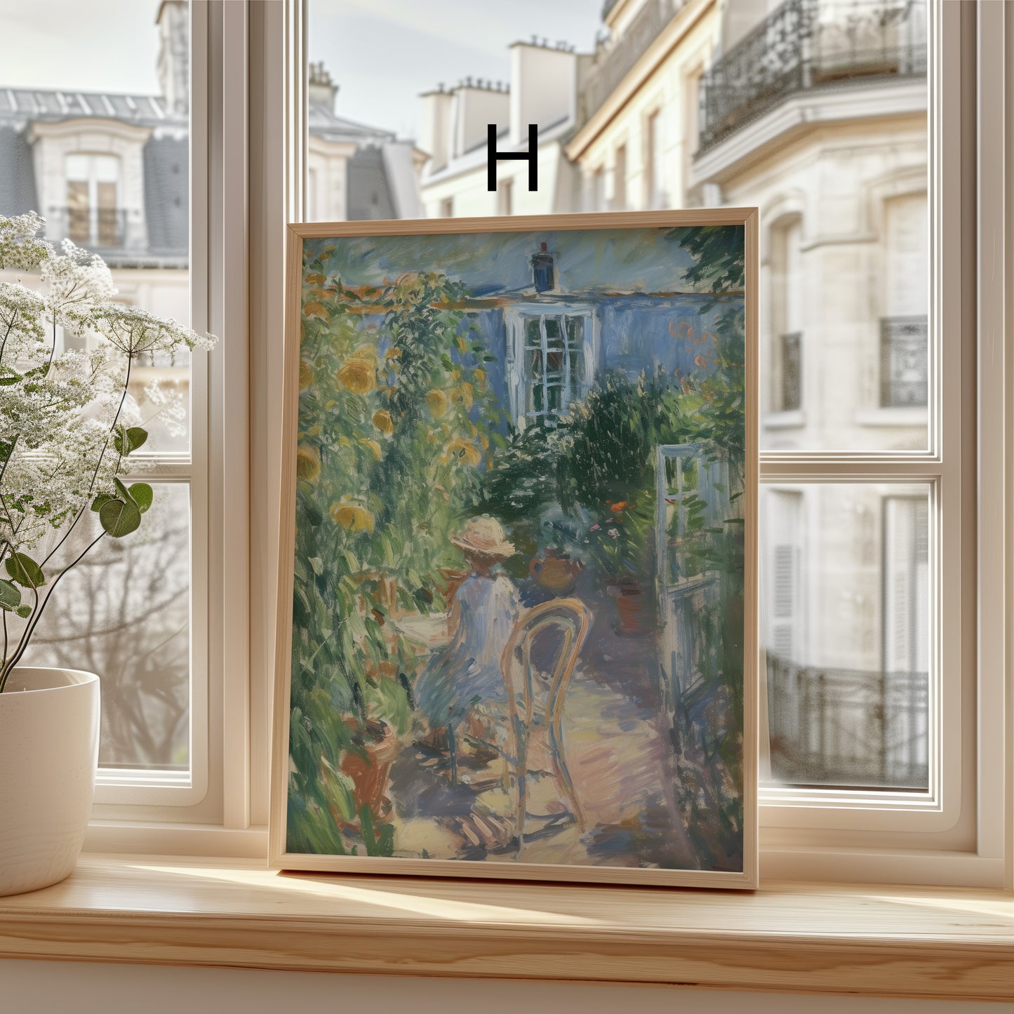 Vintage Kunst Poster · Geschenkidee · Frauenporträt Blumen Monet Impressionistische Wandkunst · Dekoprint ohne Rahmen