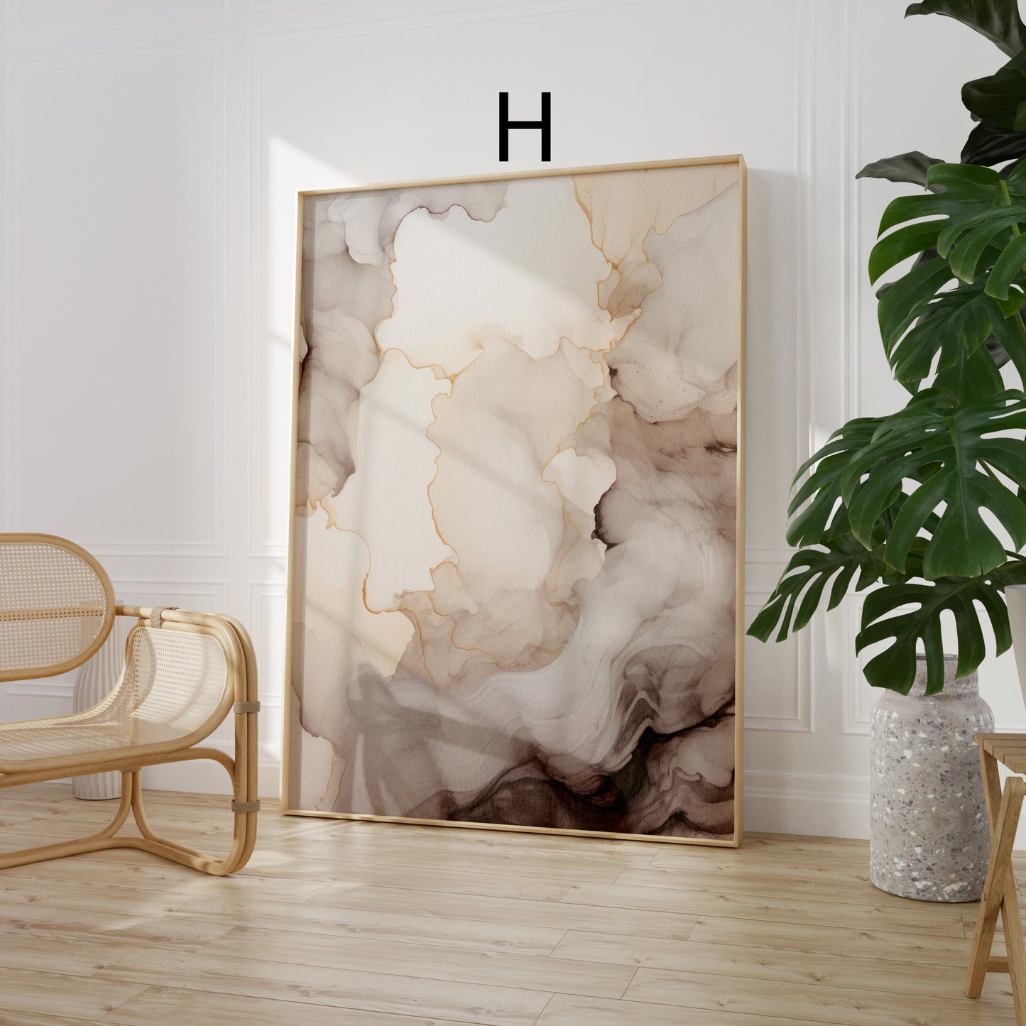 Abstrakte Poster · Geschenkidee · Elegante Silhouetten Minimalistische Formen Neutrale Farben Goldene Akzente · Dekoprint ohne Rahmen