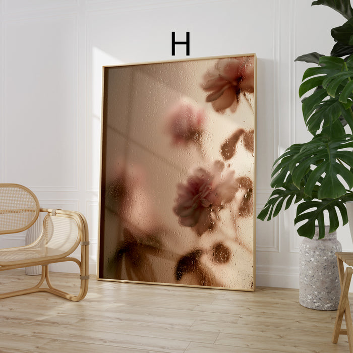 Geschenkidee · Ranunkeln und Blumen hinter Glas Poster Ästhetische Natur Fotografie · Dekoprint ohne Rahmen | JUSTGOODMOOD