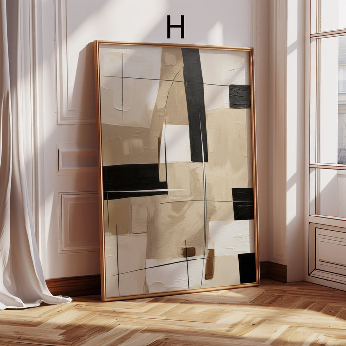 Struktur-Poster in Beige und Gold