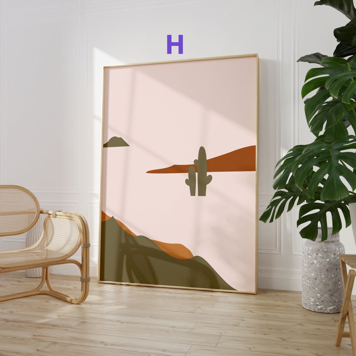 Boho Frauen Poster · Geschenkidee · Terrakotta, Wüstenkunst und Abstrakte Figuren · Dekoprint ohne Rahmen