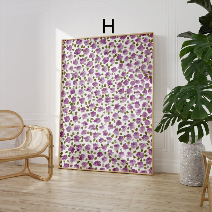 Geschenkidee · Karomuster und Kleine Blumen Poster Ästhetische Muster Prints · Dekoprint ohne Rahmen | JUSTGOODMOOD