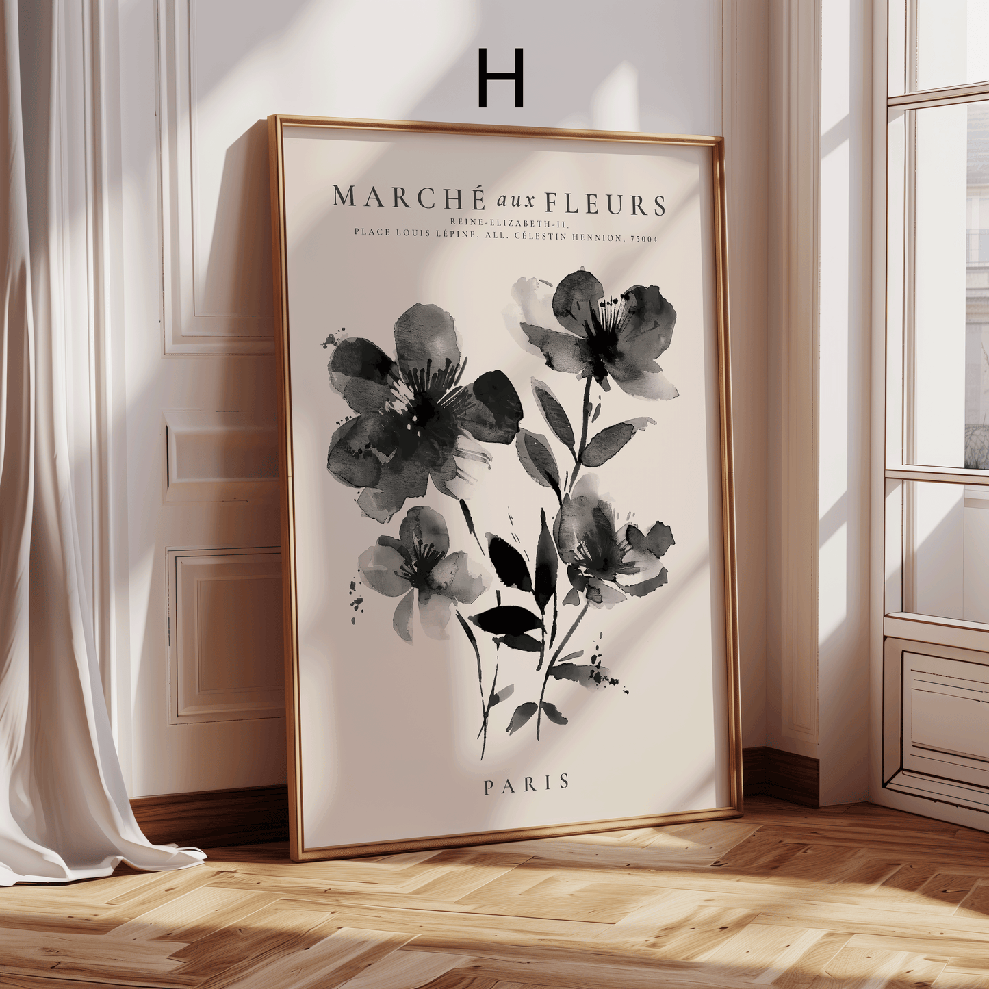 Paris Poster · Geschenkidee · Französische Typografie Wahrzeichen Café Illustration · Dekoprint ohne Rahmen