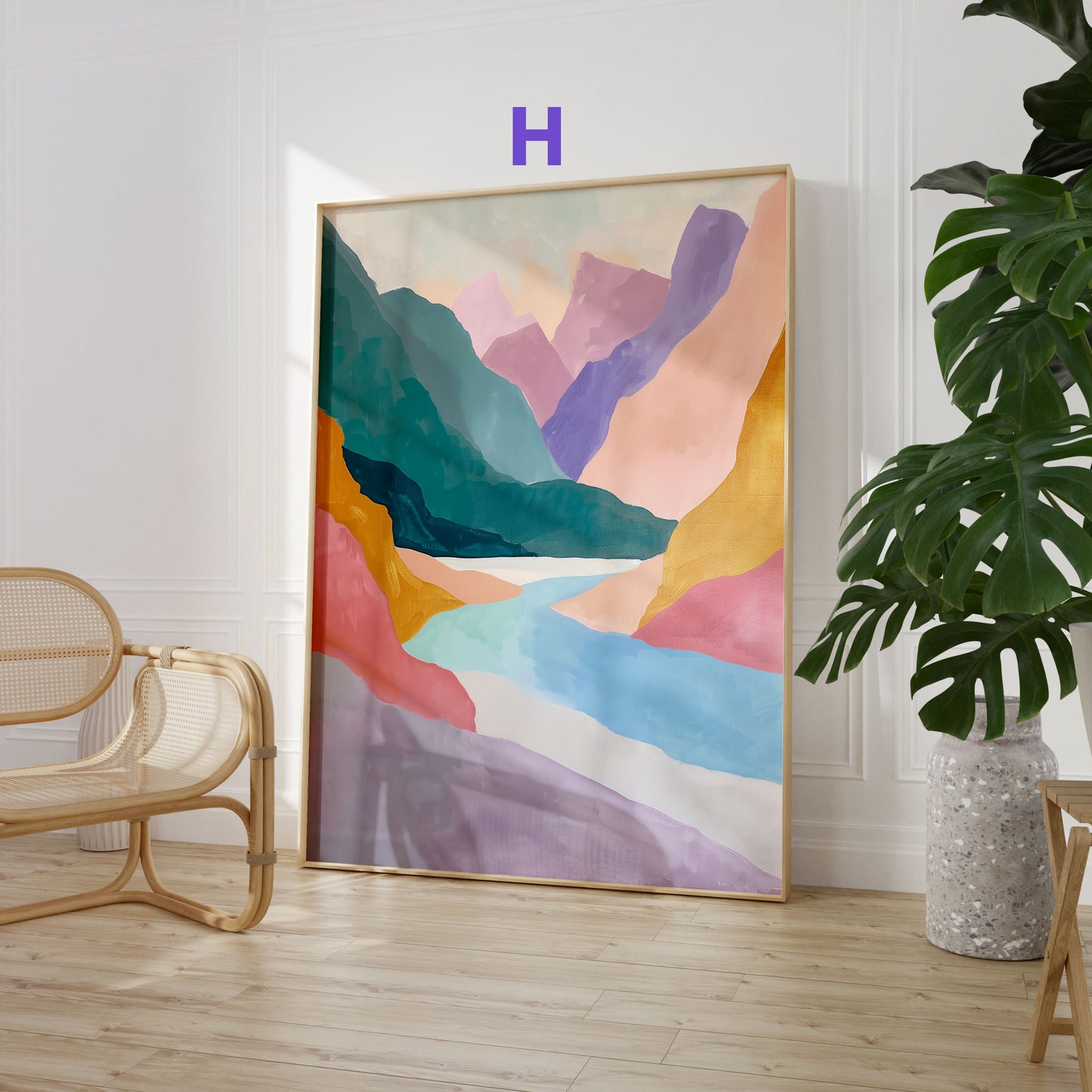 Abstrakte Kunst Poster · Geschenkidee · Geometrische Formen, Landschaften und Moderne Figuren · Dekoprint ohne Rahmen