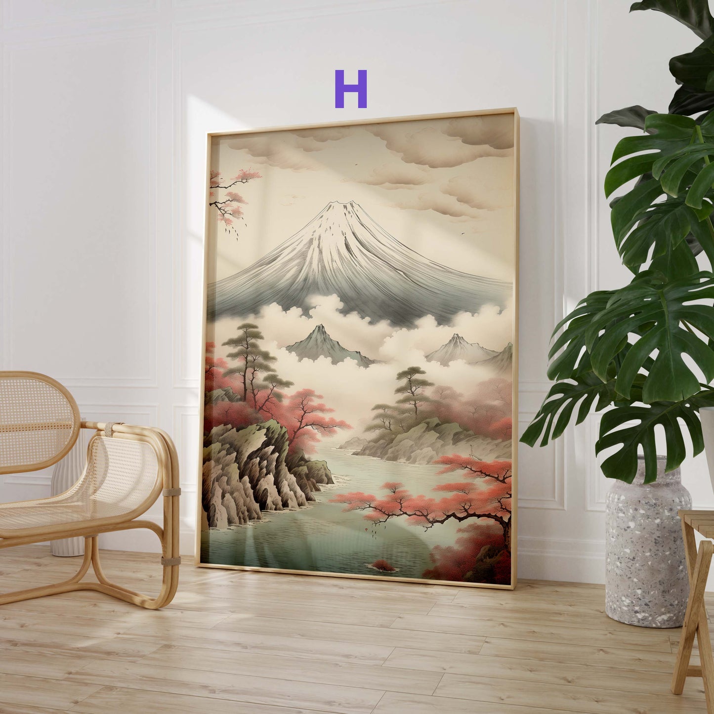 Japan Poster · Geschenkidee · Japanische Kunst Geisha Koi Drache und Fuji · Dekoprint ohne Rahmen