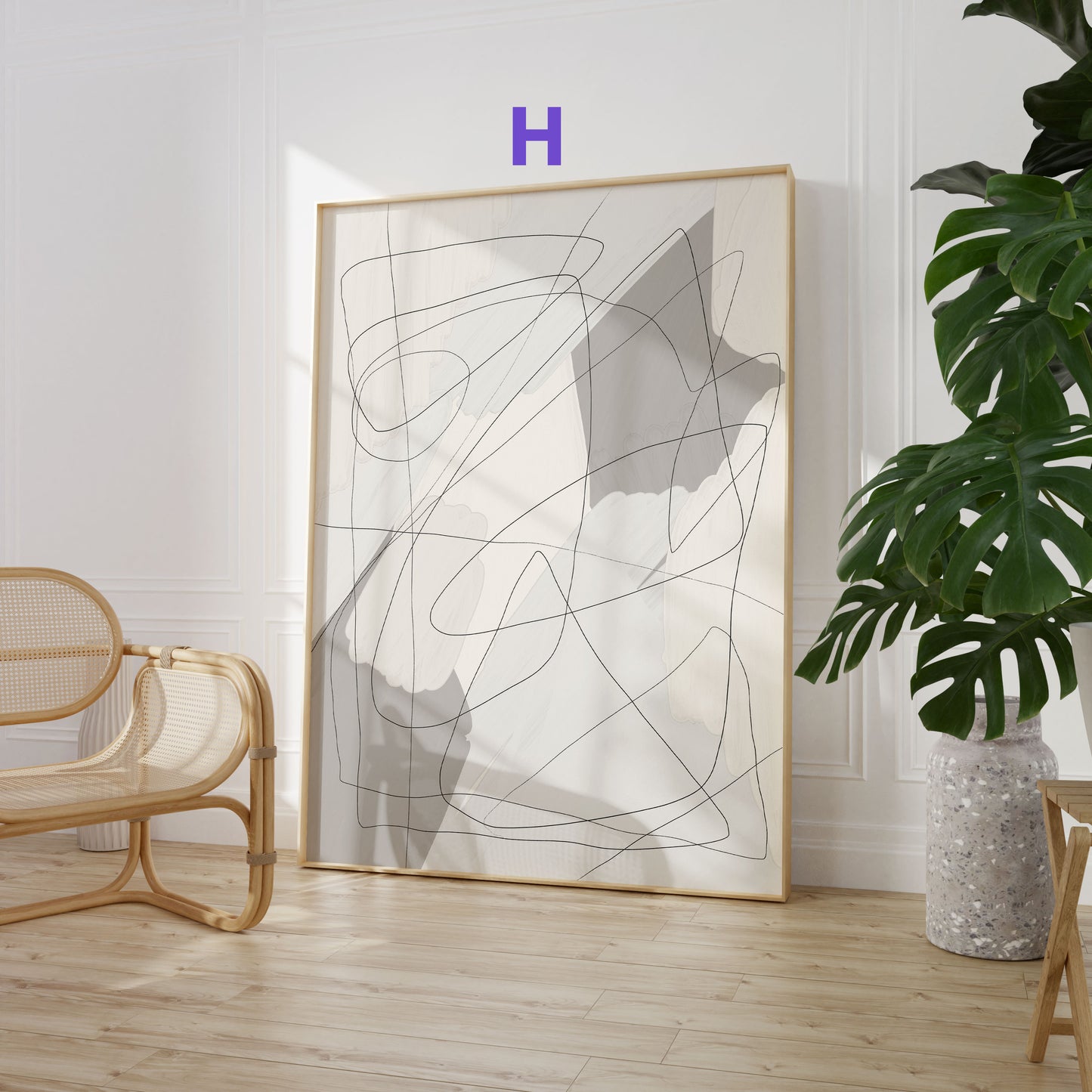 Abstrakte Linien Poster · Geschenkidee · Minimalistische Formen und Neutrale Wandkunst · Dekoprint ohne Rahmen