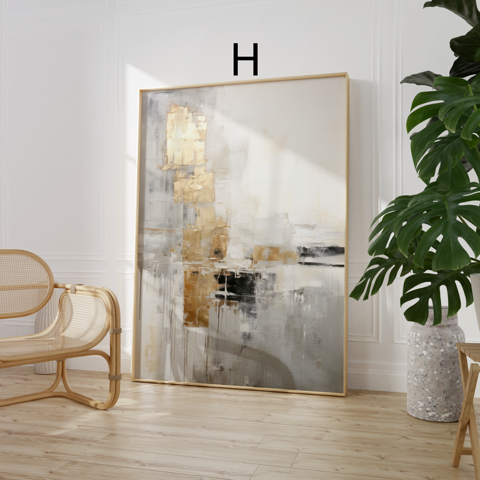 Abstraktes Marmor-Poster in Beige und Gold