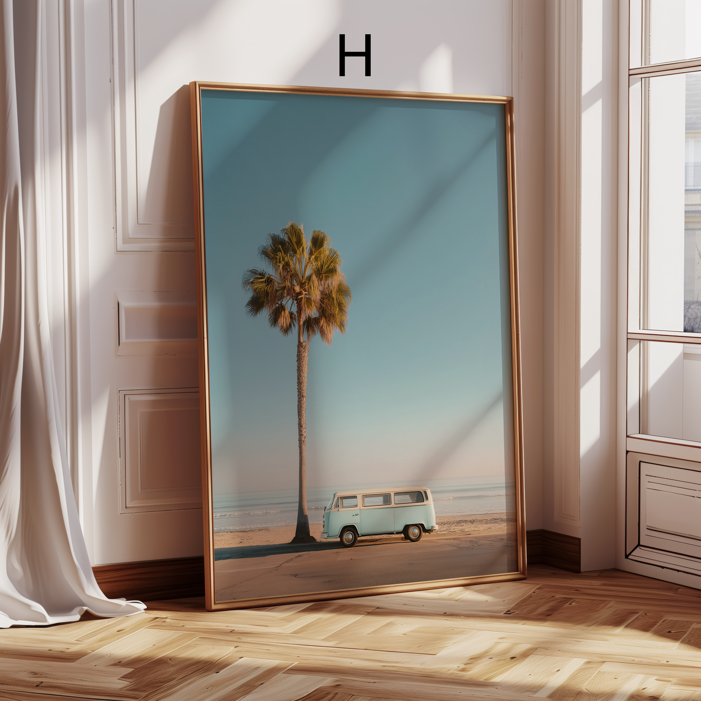 Strand Poster · Geschenkidee · Strand Palmen Meereslandschaften · Dekoprint ohne Rahmen
