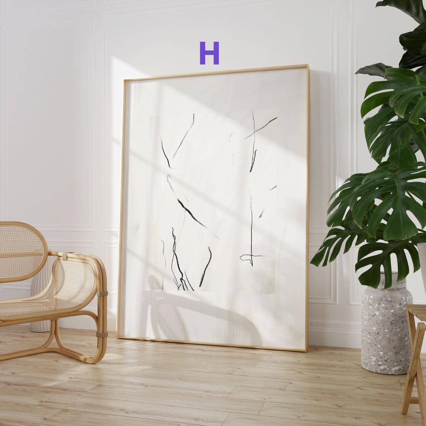 Abstrakte Schwarz Weiß Poster · Geschenkidee · Minimalistische Line Art und geometrische Linien · Dekoprint ohne Rahmen