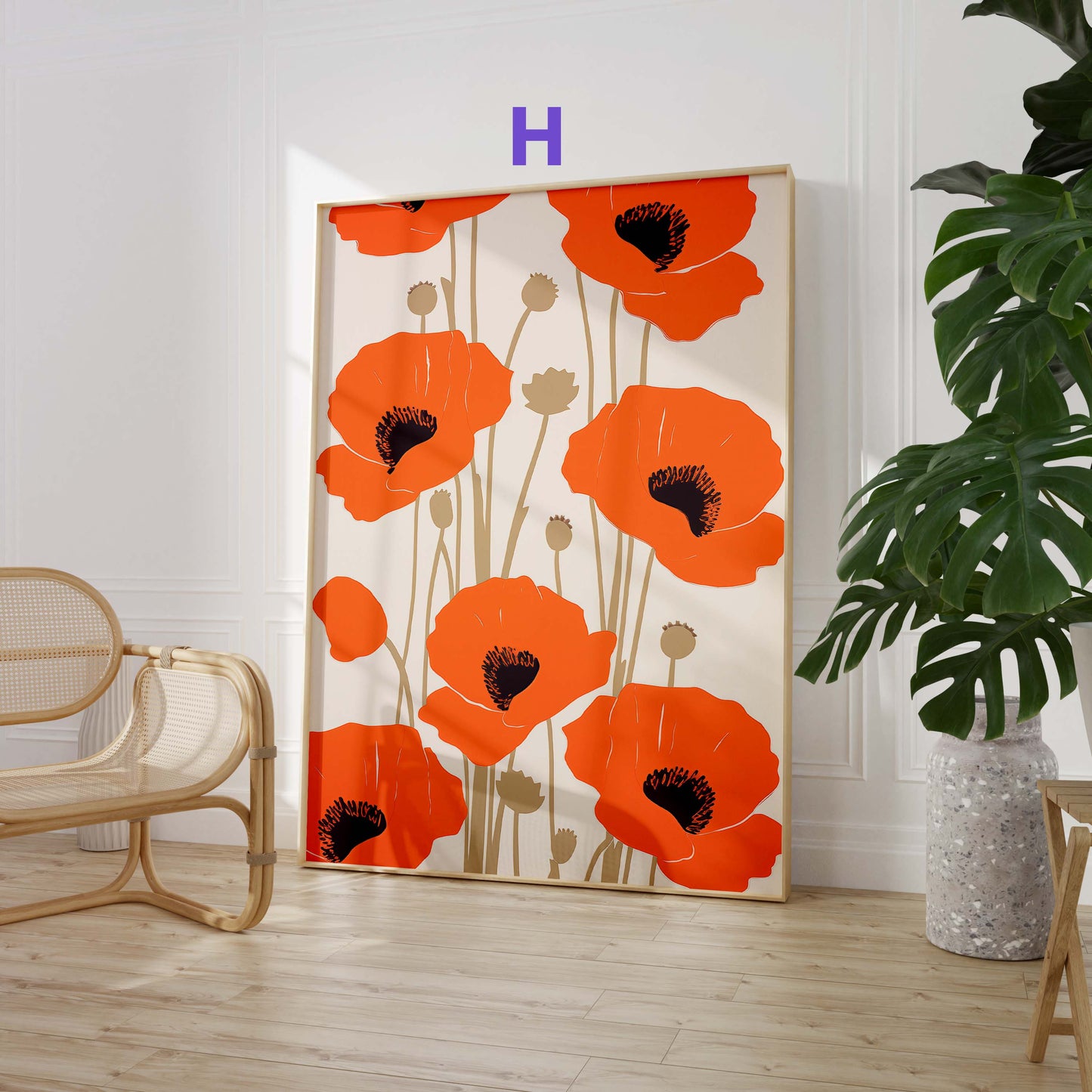 Blumen Poster · Geschenkidee · Tulpen Mohnblumen Maiglöckchen und Florale Aquarellkunst · Dekoprint ohne Rahmen
