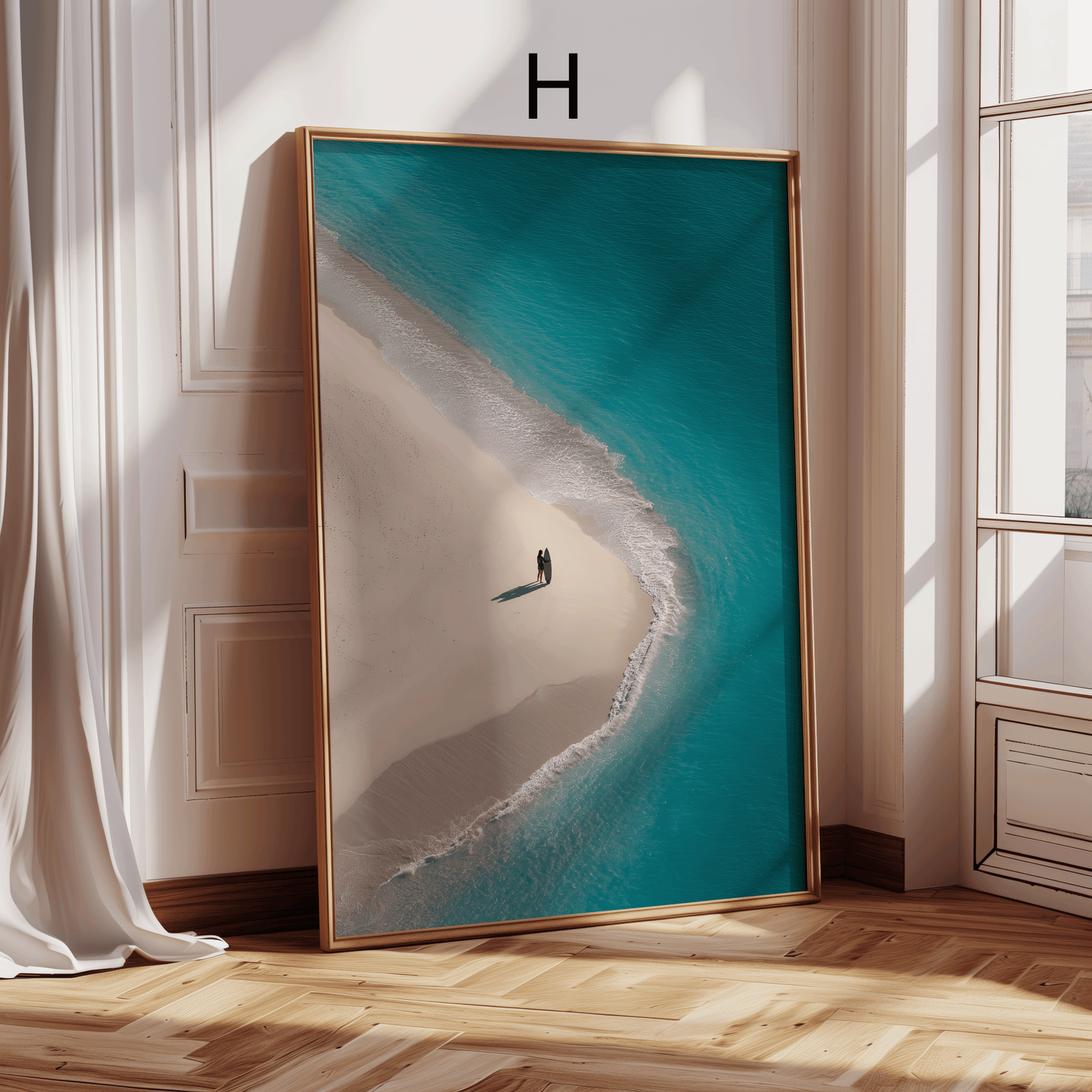 Strand Poster · Geschenkidee · Strand Palmen Muscheln · Dekoprint ohne Rahmen