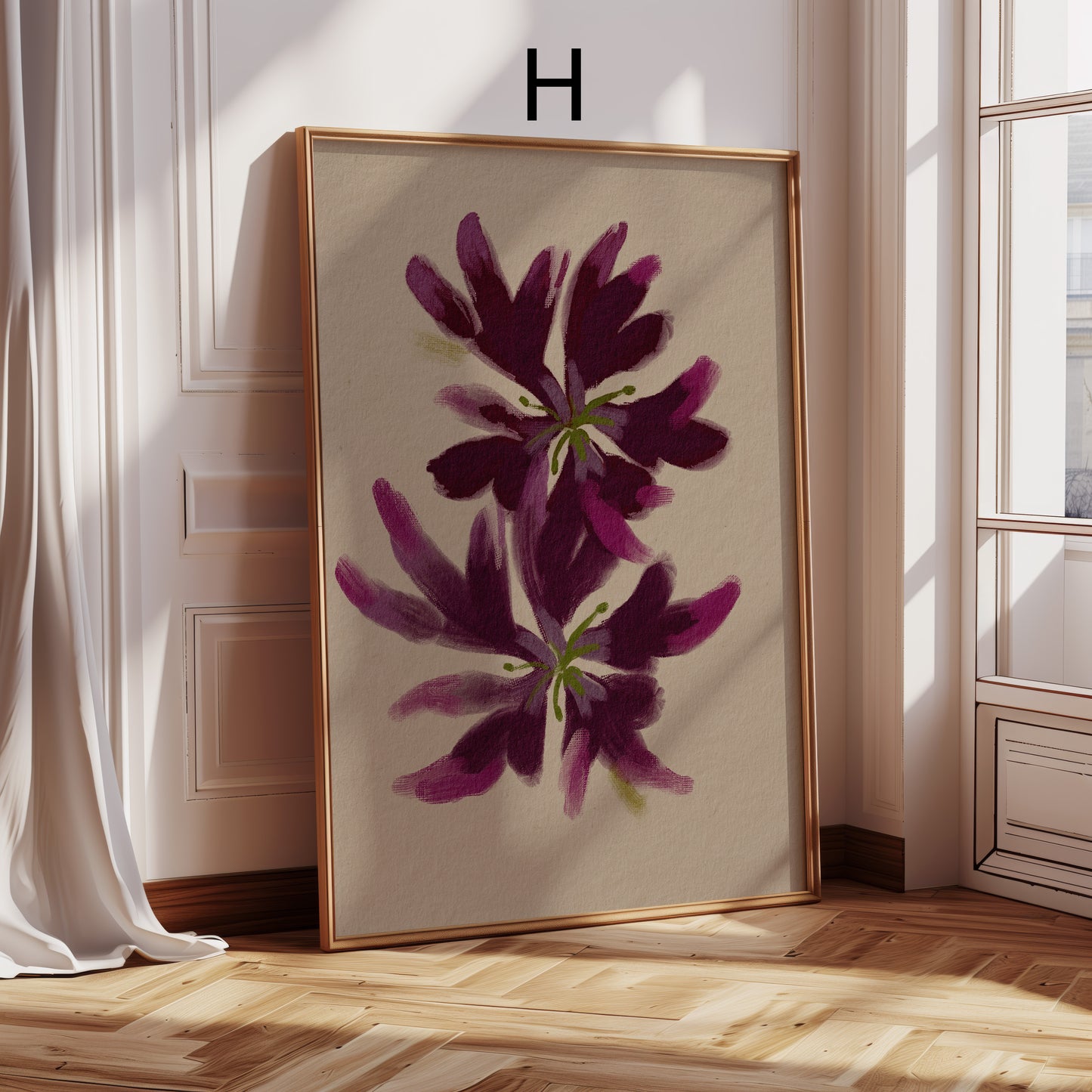 Blumen Poster · Botanische moderne Wandbilder · Dekoprint ohne Rahmen