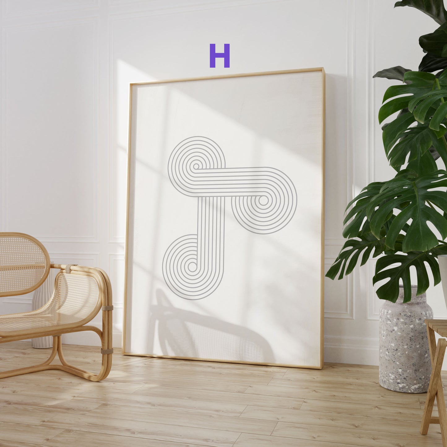 Abstrakte Linienkunst Poster · Geschenkidee · Minimalistische Beige Schwarz Geometrie · Dekoprint ohne Rahmen