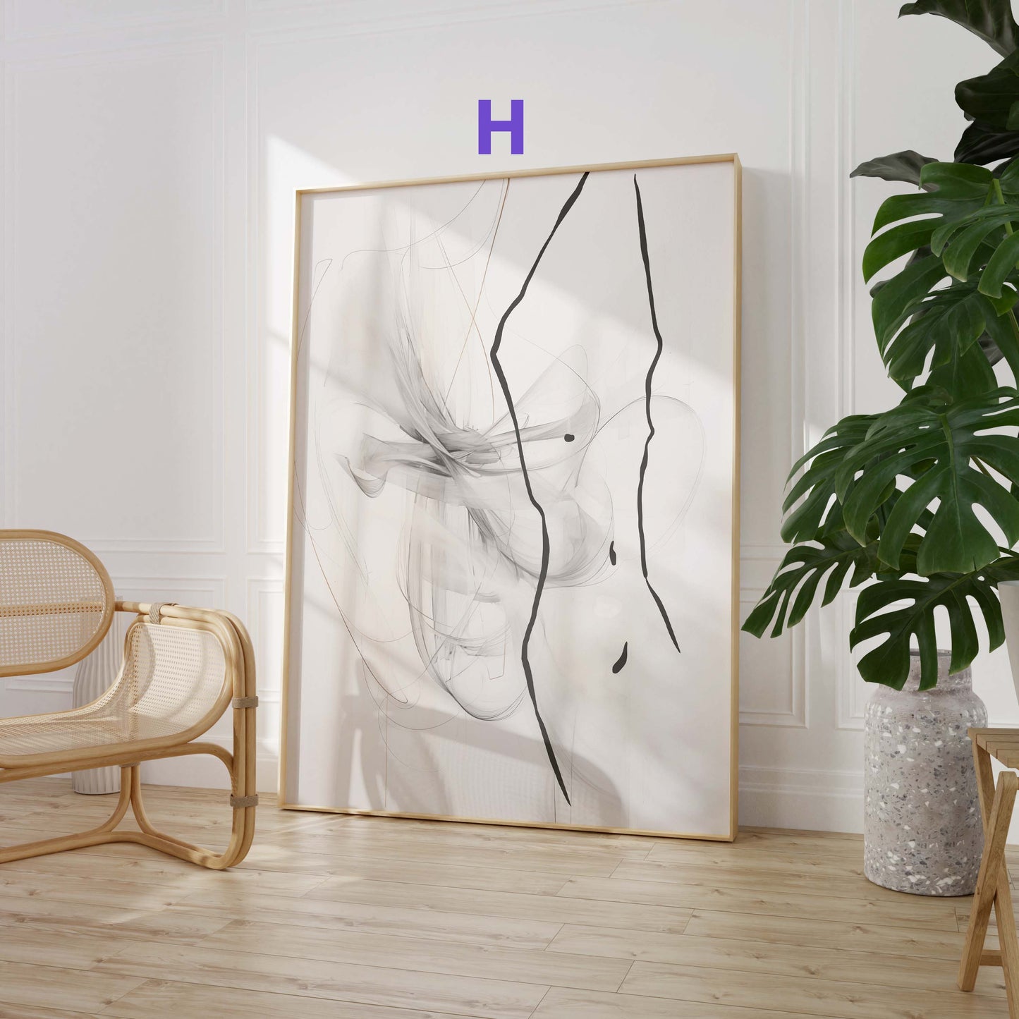 Abstrakte Beige Poster · Geschenkidee · Organische Formen und Moderne Texturkunst in Sanften Naturtönen · Dekoprint ohne Rahmen