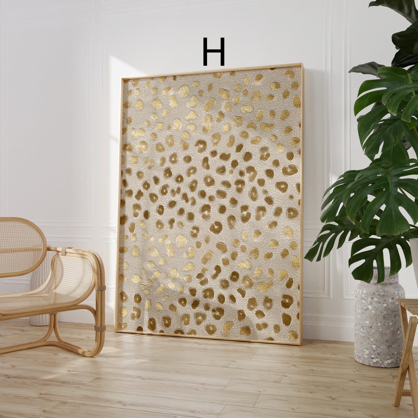 Tiermuster Poster ·  Geschenkidee · Elegante Goldene Tierfell Muster Zebra und Giraffen Texturen · Dekoprint ohne Rahmen