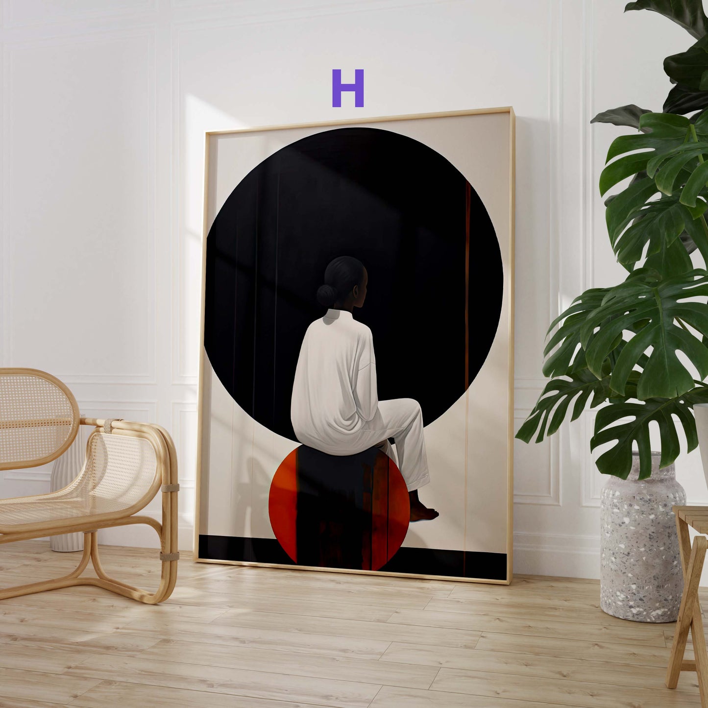 Abstrakte Moderne Poster · Schwarz Weiß Beige Geometrische Wandkunst · Minimalistische Wohnzimmer Deko · Print ohne Rahmen