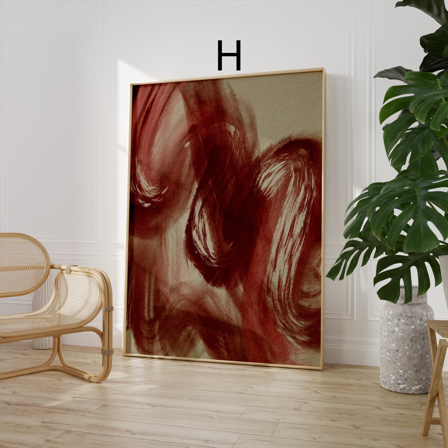 Blumen Poster · Retro Schachbrettmuster & moderne Kunst · Dekoprint ohne Rahmen