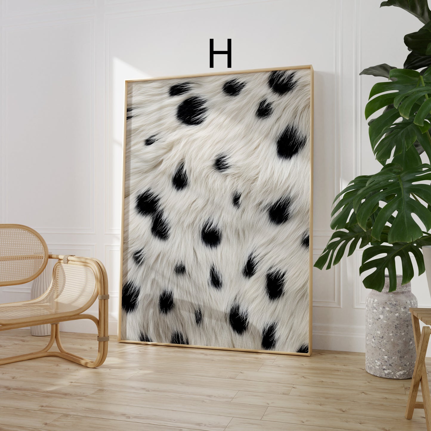 Tiermuster-Poster · Geschenkidee · Leopard Giraffe gepunktete Felloptik · Dekoprint ohne Rahmen