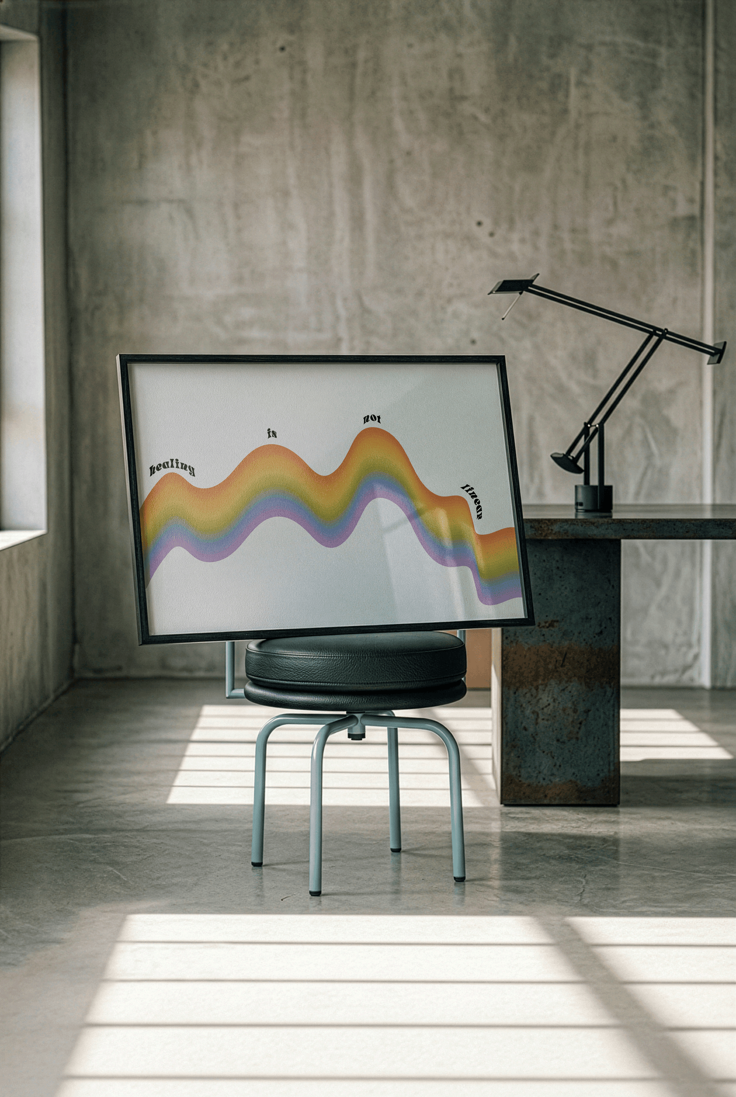 Healing Poster · Geschenkidee · Regenbogen Typografie · Minimalistische Wandkunst · Dekoprint ohne Rahmen