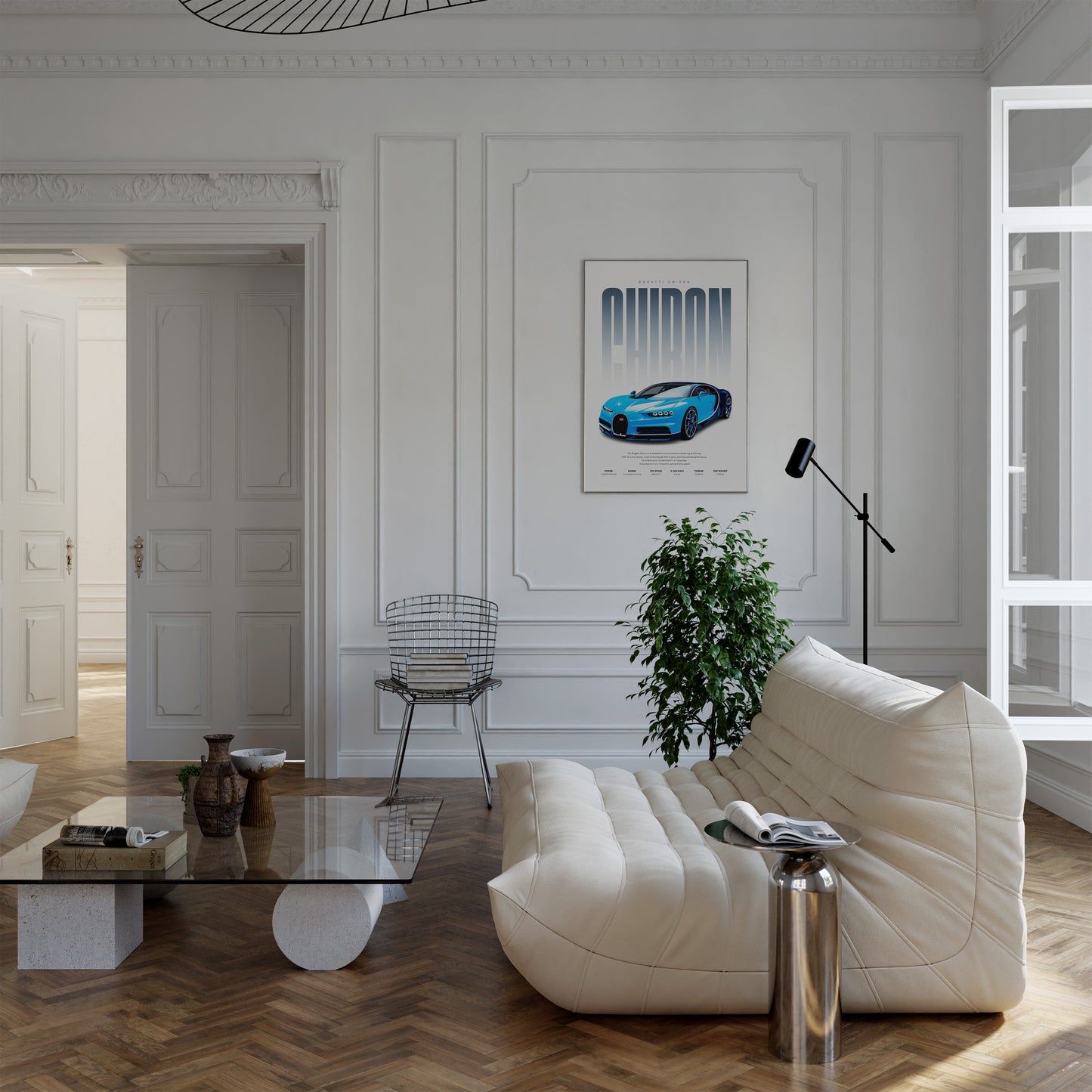 Hypercar Poster Blau · Geschenkidee · Luxus Sportwagen Wandbild · Deko Print ohne Rahmen
