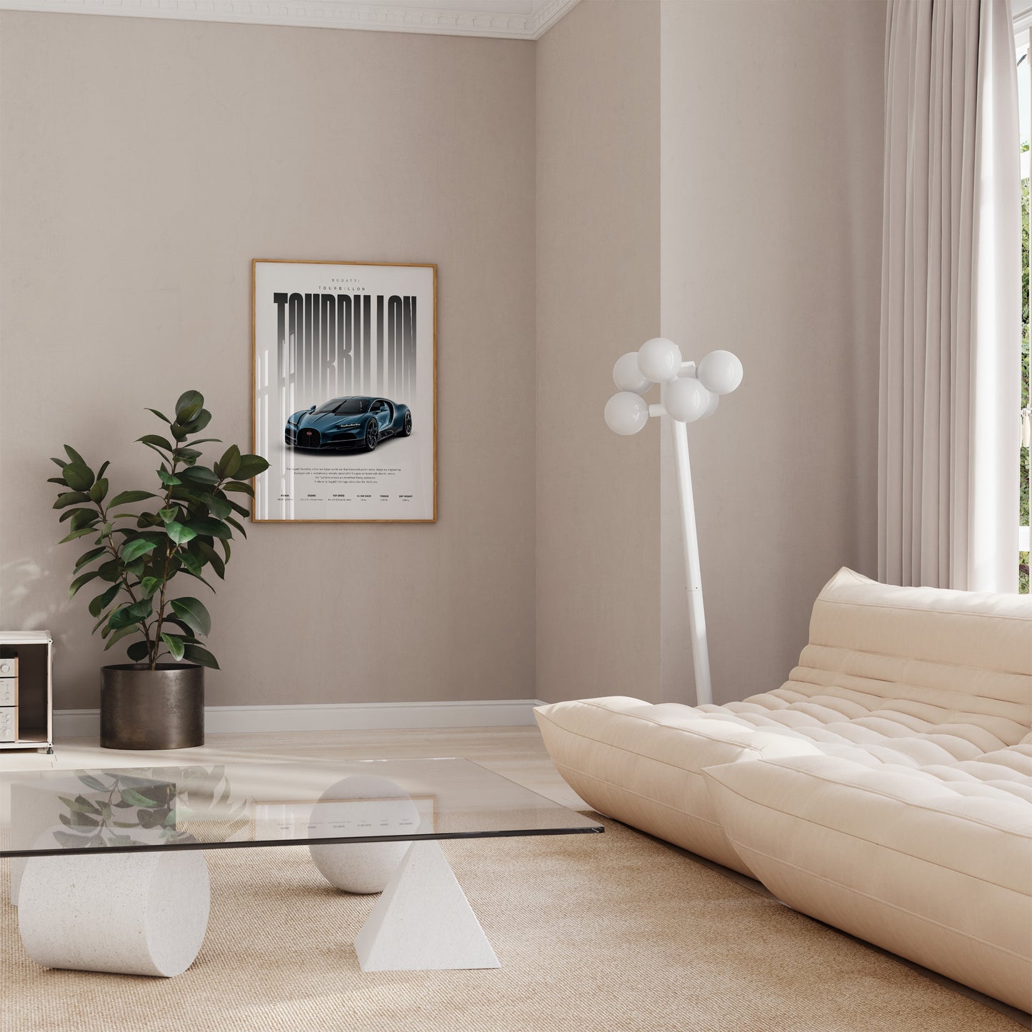 Hypercar Poster Dunkelblau · Geschenkidee · Luxus Sportwagen Wandbild · Deko Print ohne Rahmen