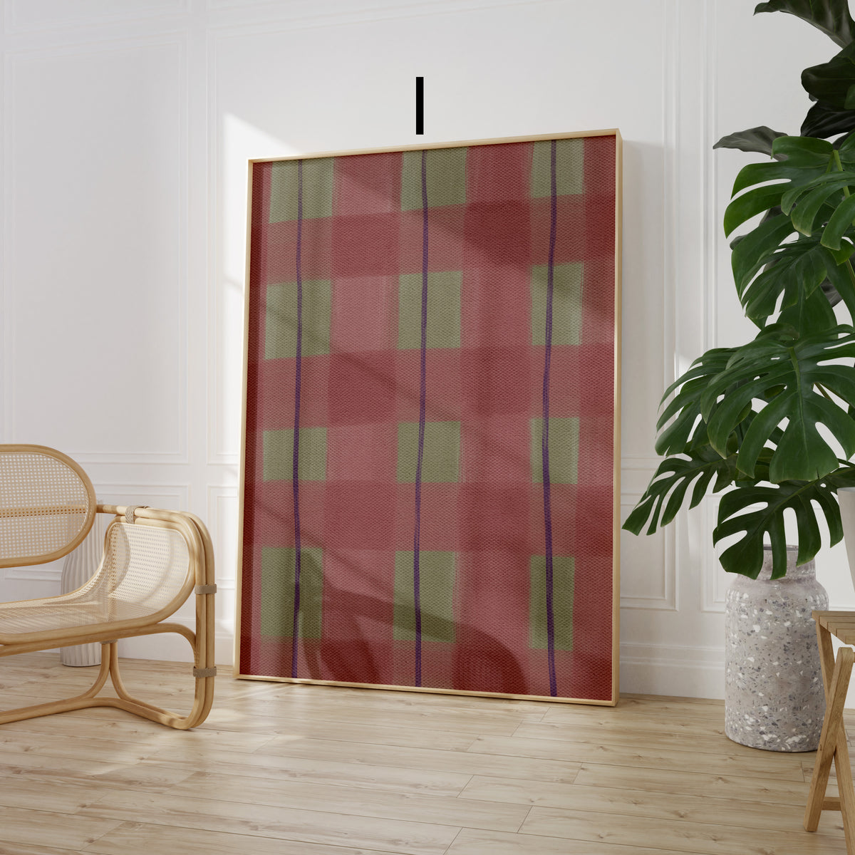 Kariertes Poster · Karo Muster Wandbild · Vintage Wanddeko · Geschenkidee · Dekoprint ohne Rahmen