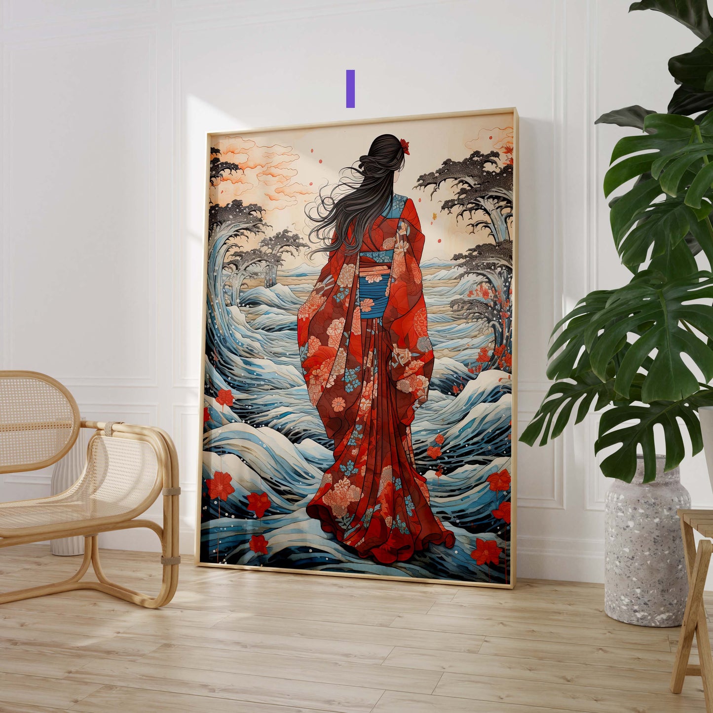 Japan Poster · Geschenkidee · Japanische Kunst Geisha Koi Drache und Fuji · Dekoprint ohne Rahmen